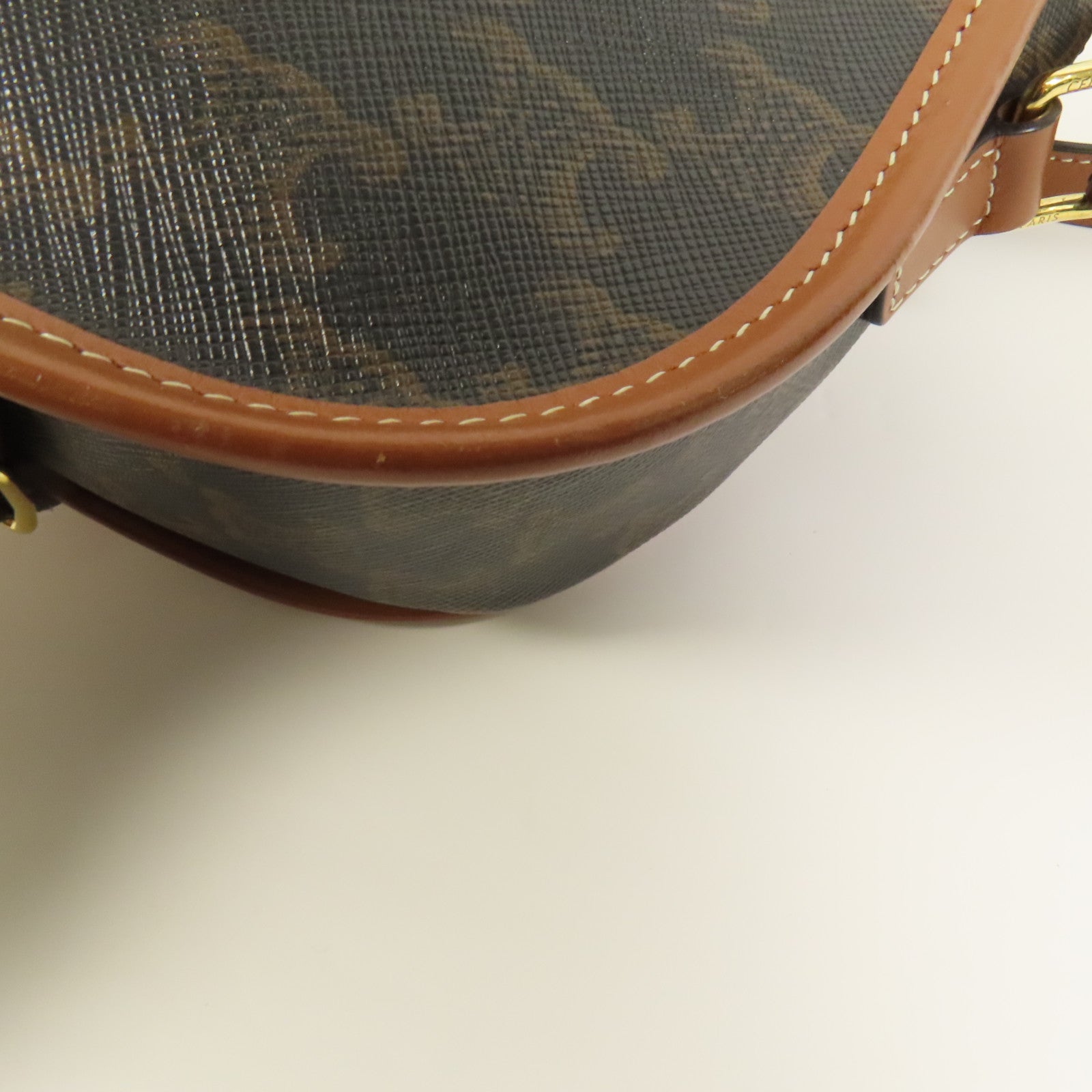 CELINE 塗層帆布Folco金扣肩背袋