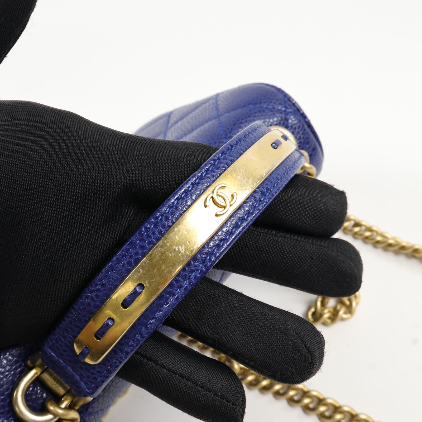 CHANEL 牛皮皮革Mini Carry Around Flap Bag鏈帶手挽肩背兩用袋