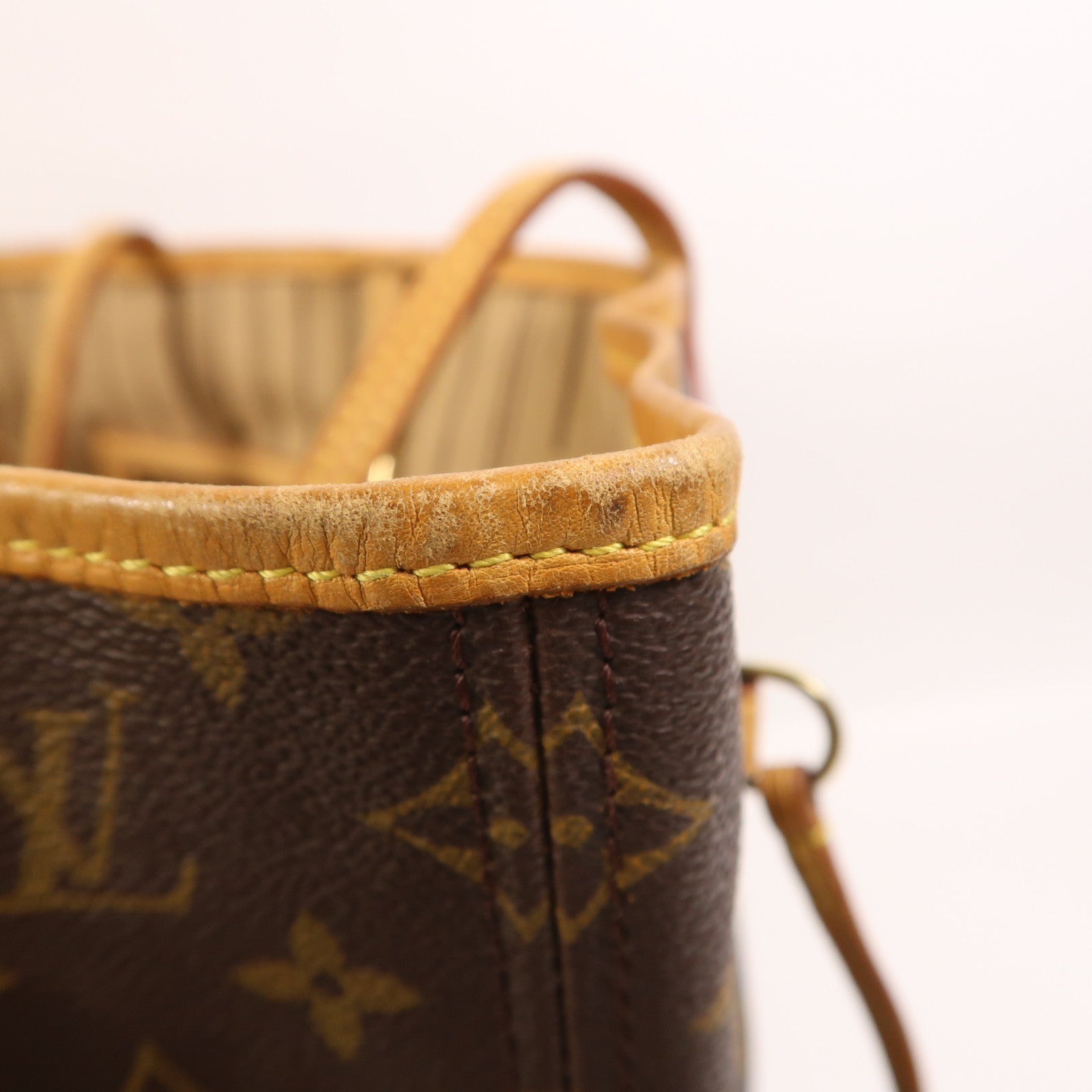 LOUIS VUITTON Monogram Neverfull MM金扣手挽袋