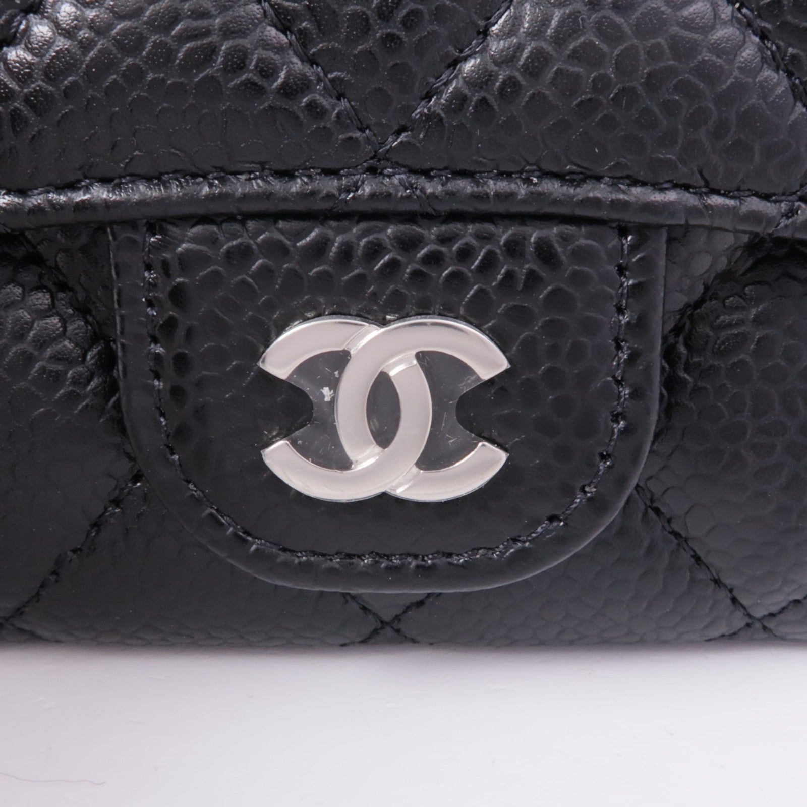 CHANEL 牛皮皮革Card Case銀扣卡片套