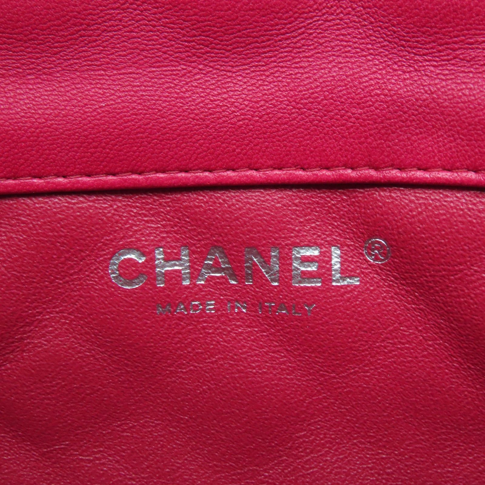 CHANEL 【激減優惠】菱格羊皮皮革Chain Shoulder Bag銀扣鏈帶肩背袋桃紅色