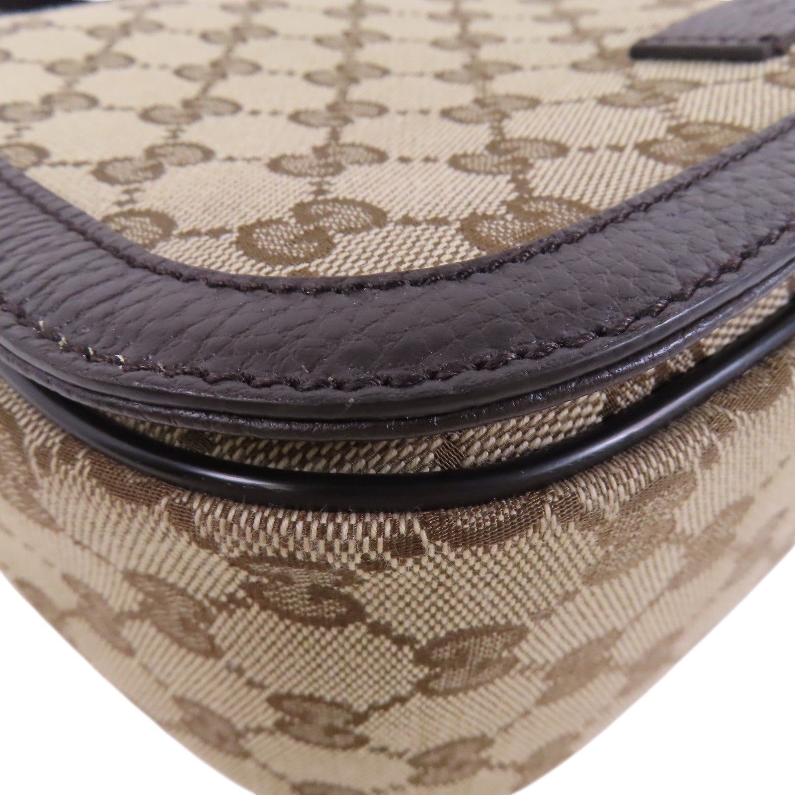 GUCCI GG帆布Shoulder Bag銀扣肩背袋