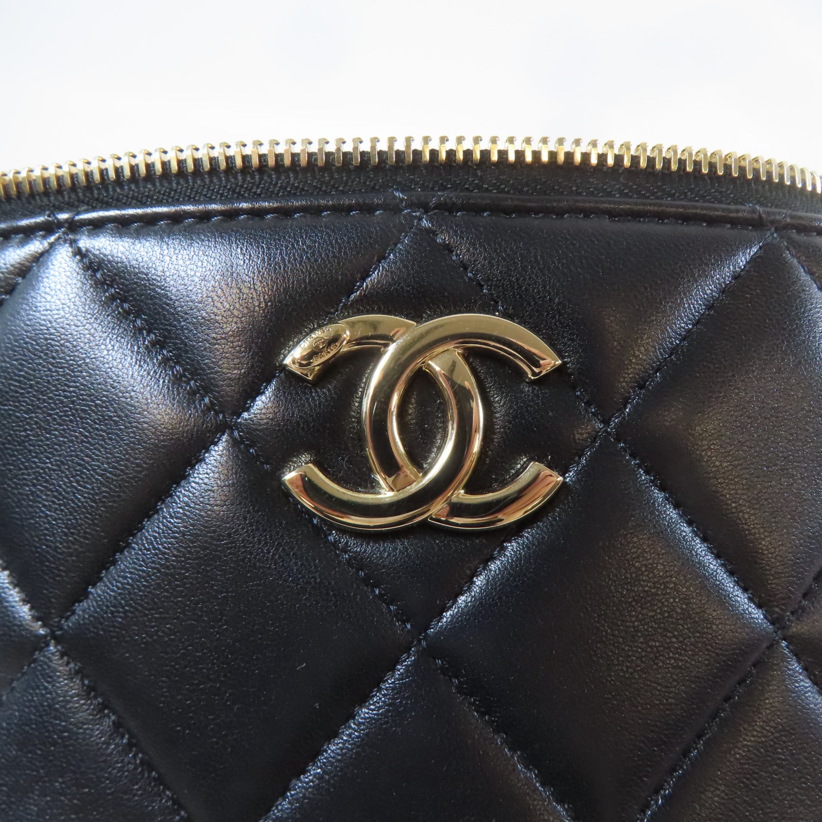 CHANEL 【激減優惠】菱格羊皮皮革Trendy CC Vanity Case金扣手挽肩背兩用袋黑色