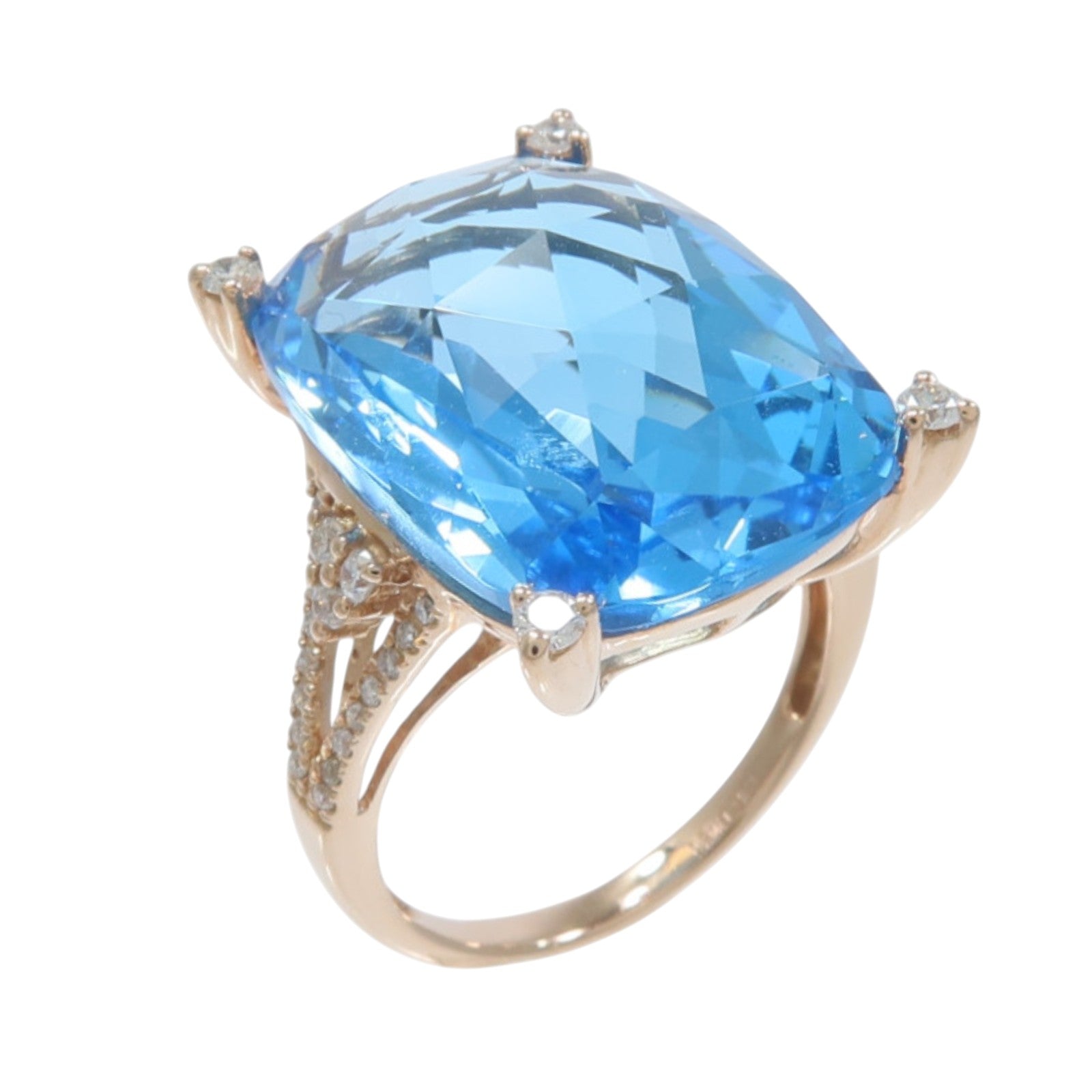 JEWELRY 18K玫瑰金Topaz Diamond Ring黃玉/鑽石戒指
