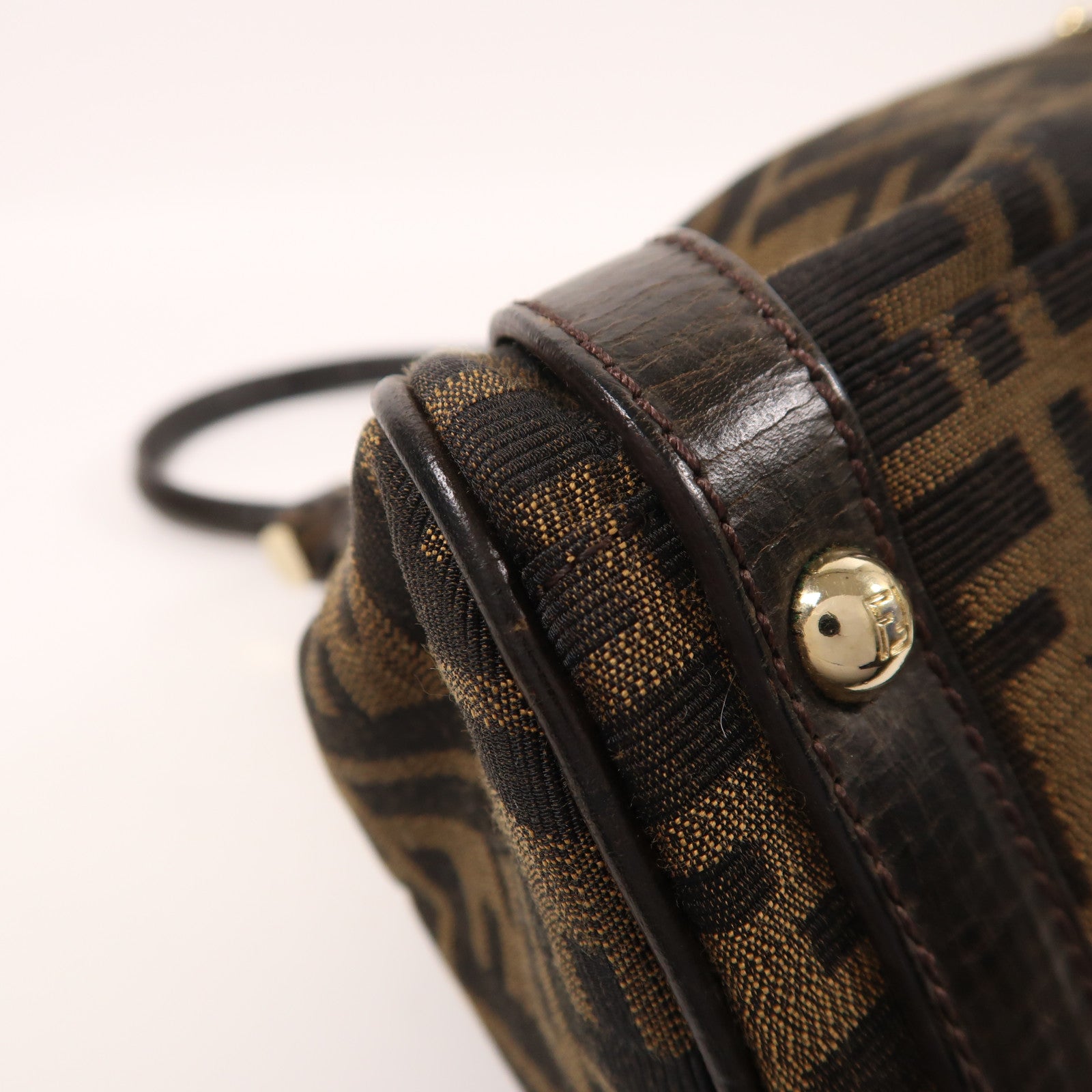 FENDI 帆布/牛皮皮革Hand Bag金扣手挽袋