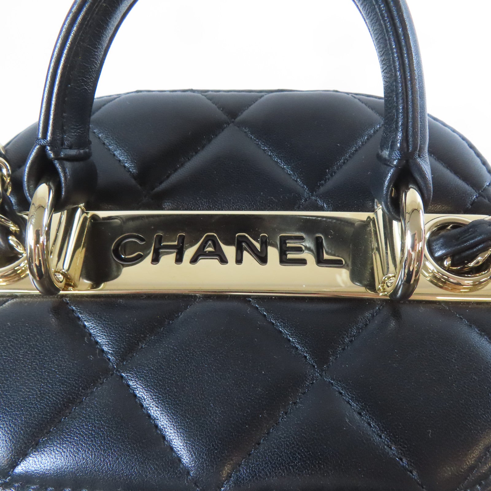CHANEL 【激減優惠】菱格羊皮皮革Trendy CC Vanity Case金扣手挽肩背兩用袋黑色