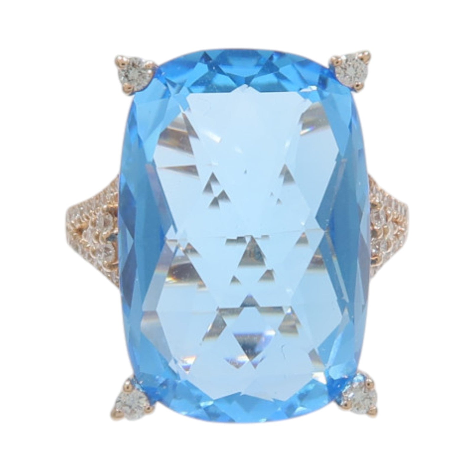 JEWELRY 18K玫瑰金Topaz Diamond Ring黃玉/鑽石戒指