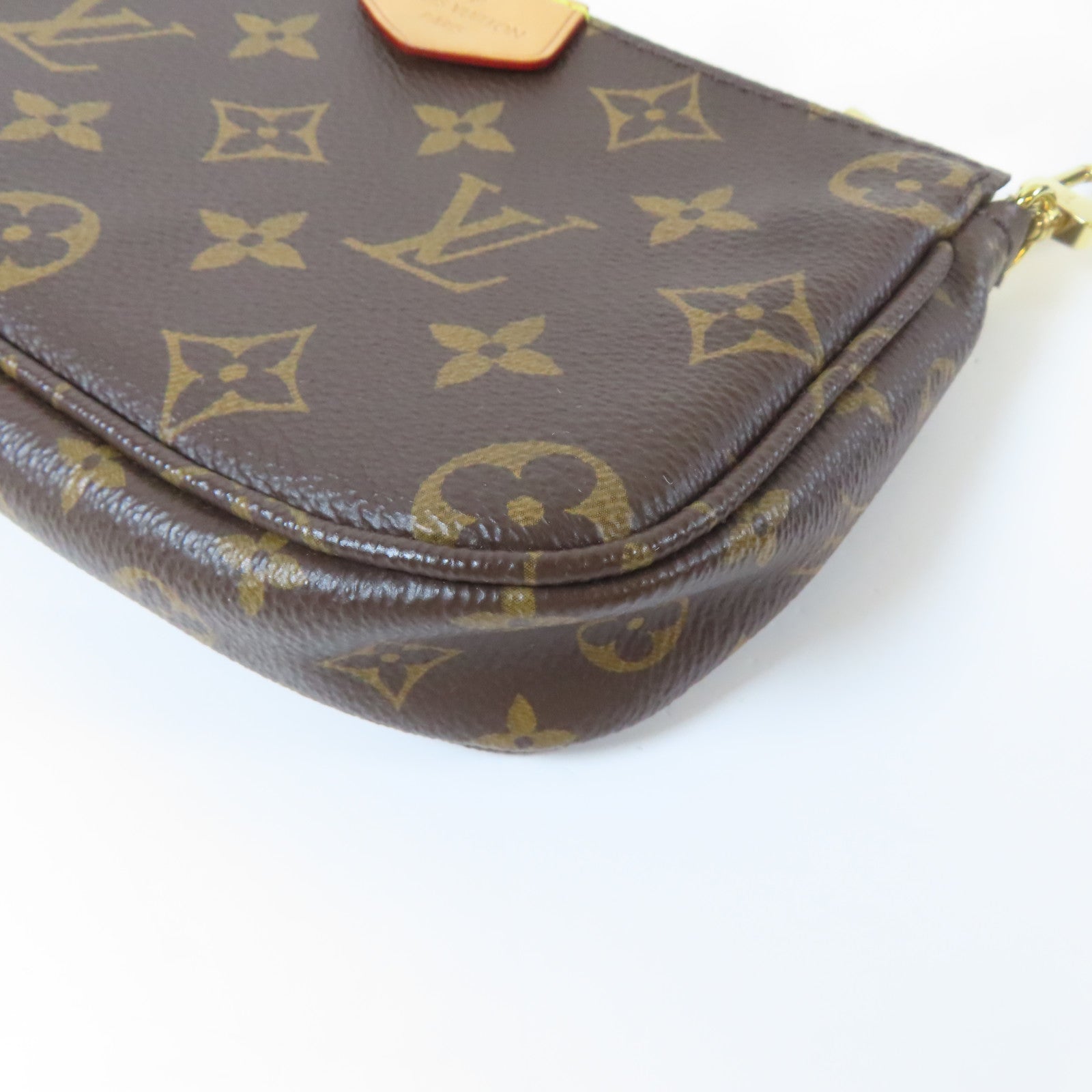 LOUIS VUITTON Monogram Multi Pochette Accessories金扣肩背袋啡色