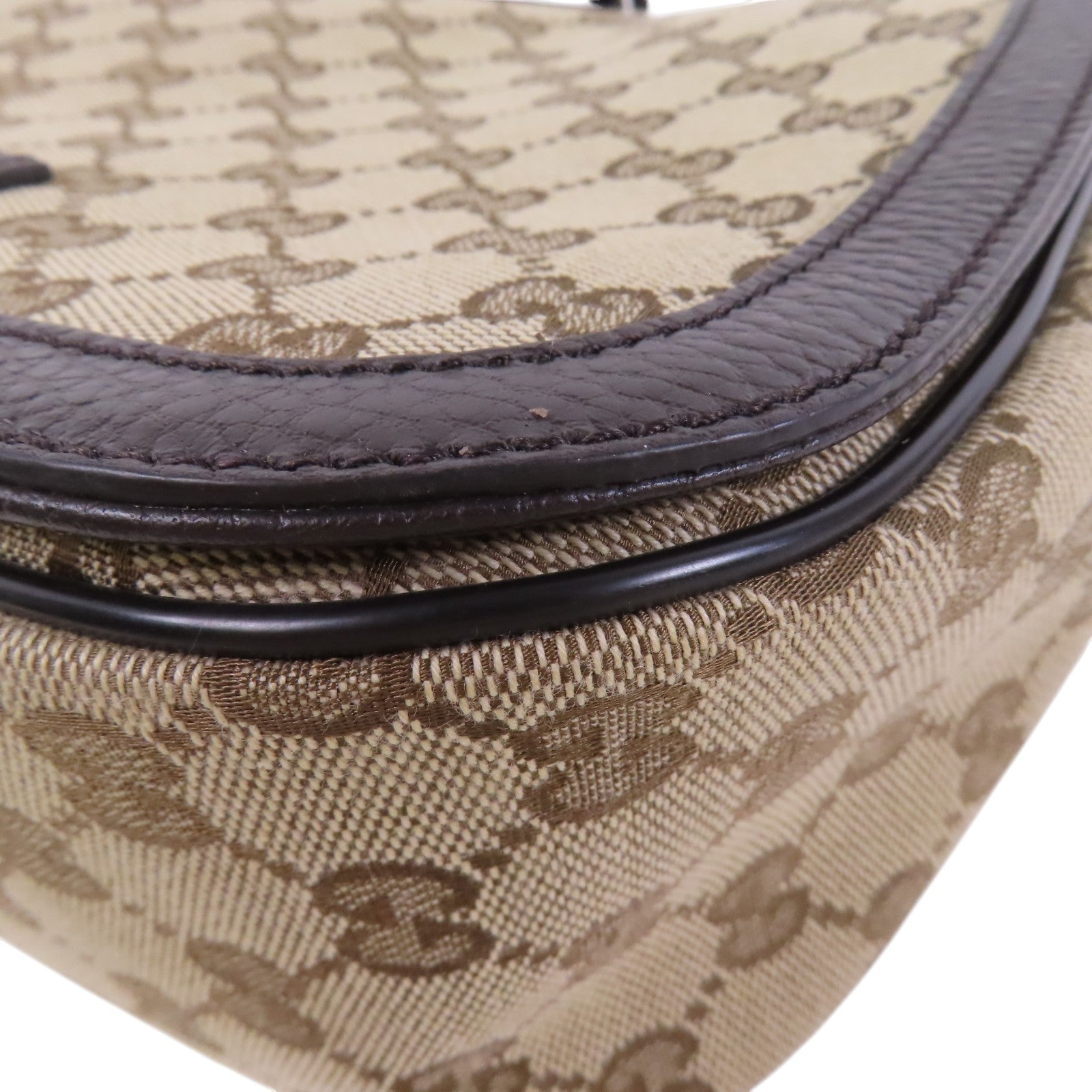 GUCCI GG帆布Shoulder Bag銀扣肩背袋