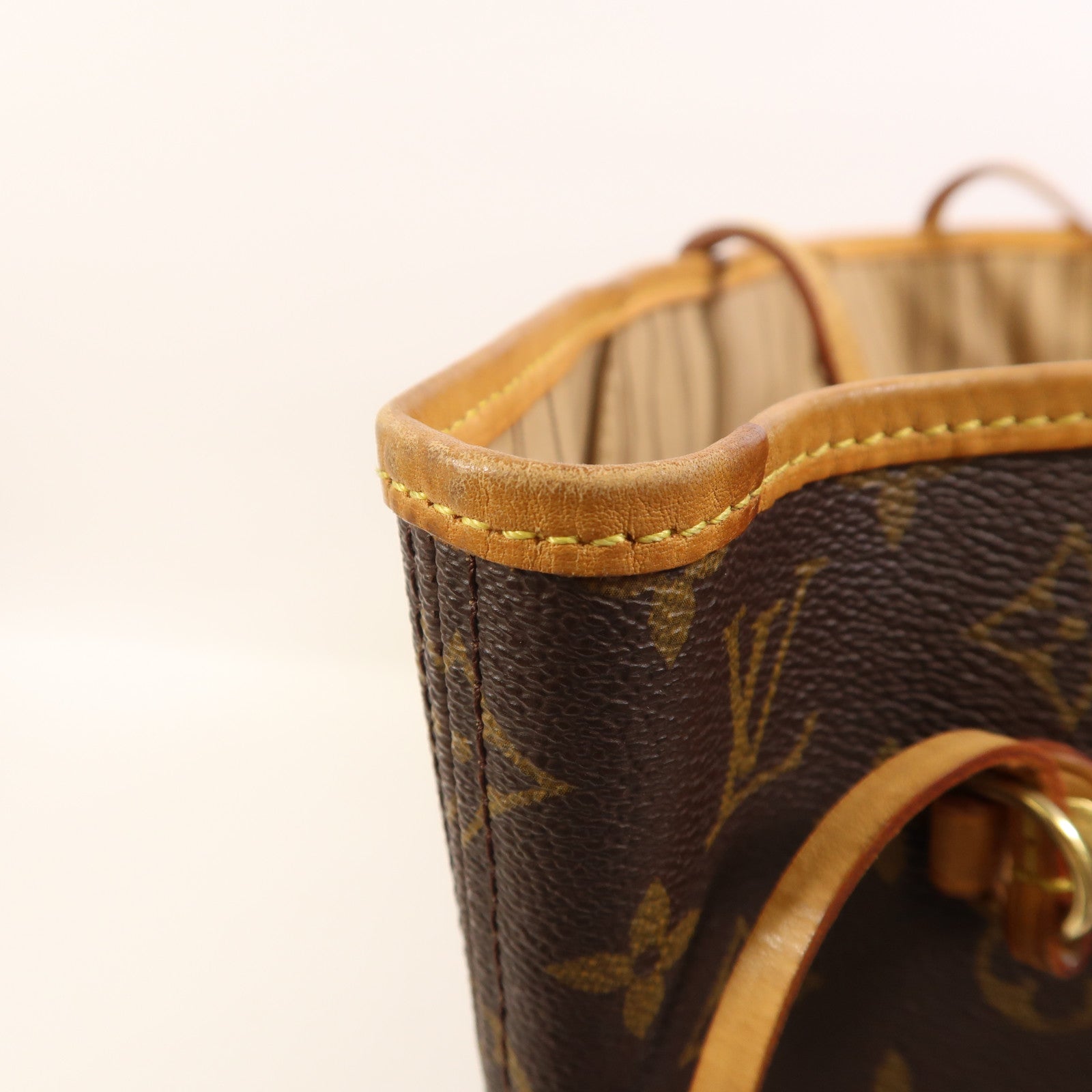 LOUIS VUITTON Monogram Neverfull MM金扣手挽袋