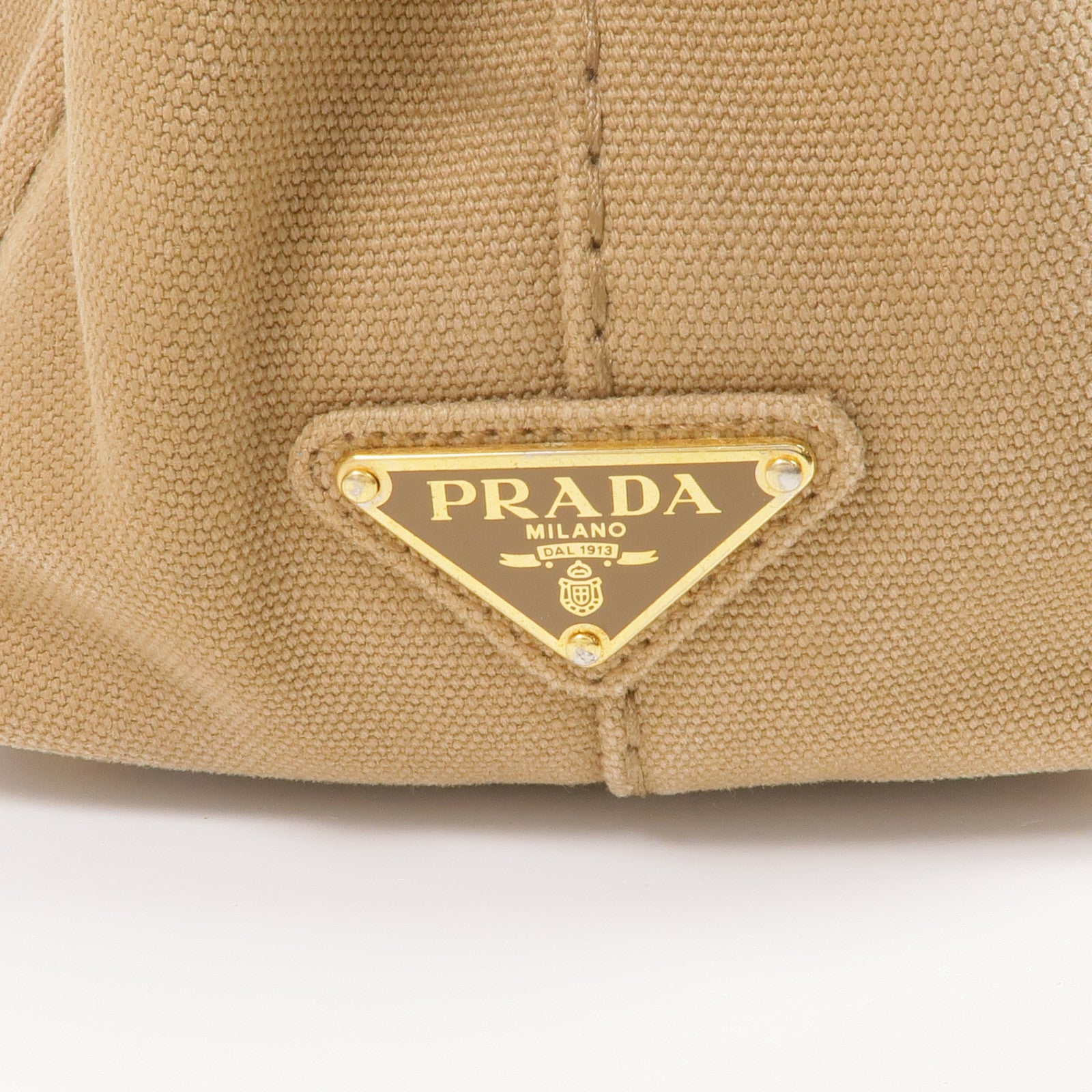 PRADA 帆布Prada Canapa Tote Bag金扣手挽肩背兩用袋
