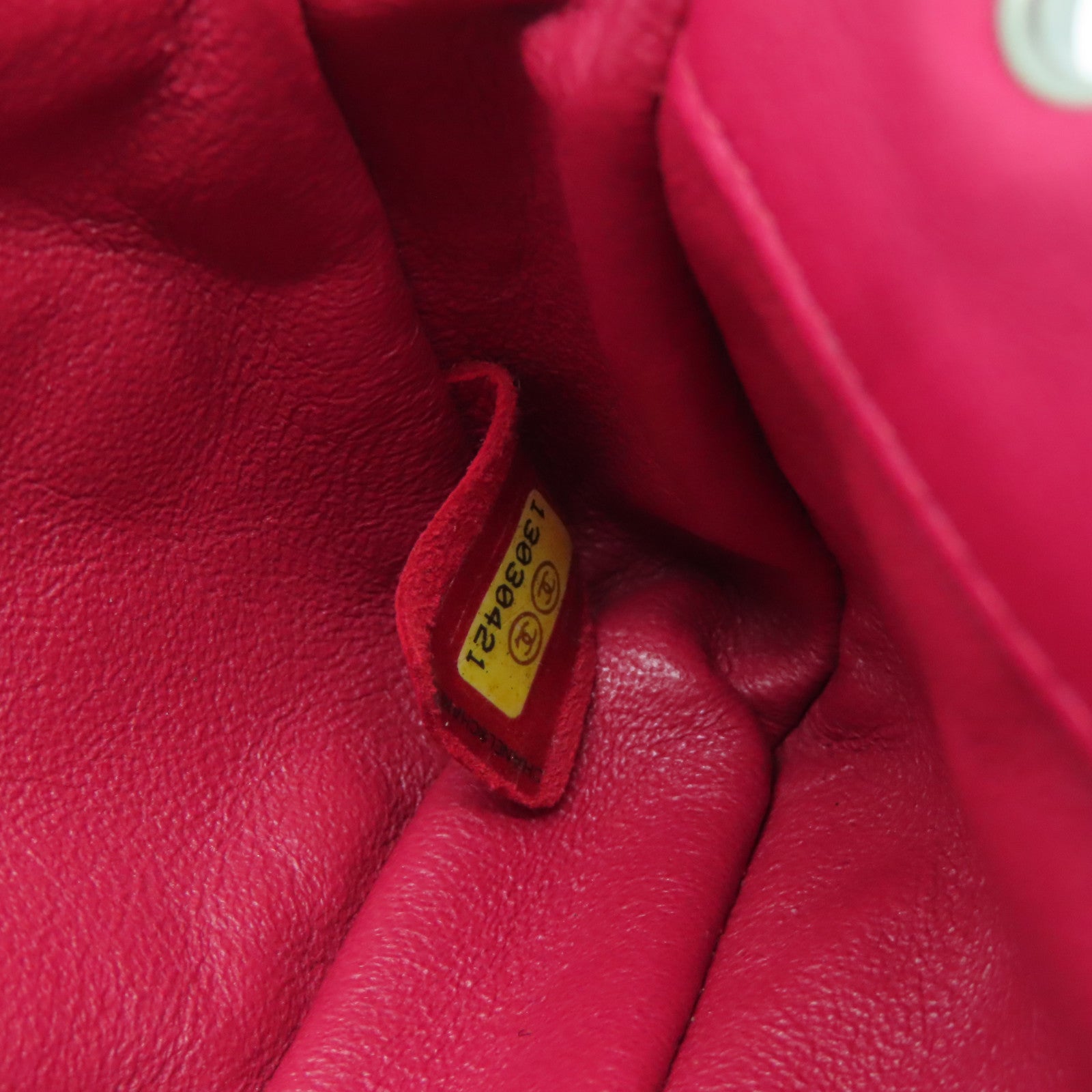 CHANEL 【激減優惠】菱格羊皮皮革Chain Shoulder Bag銀扣鏈帶肩背袋桃紅色