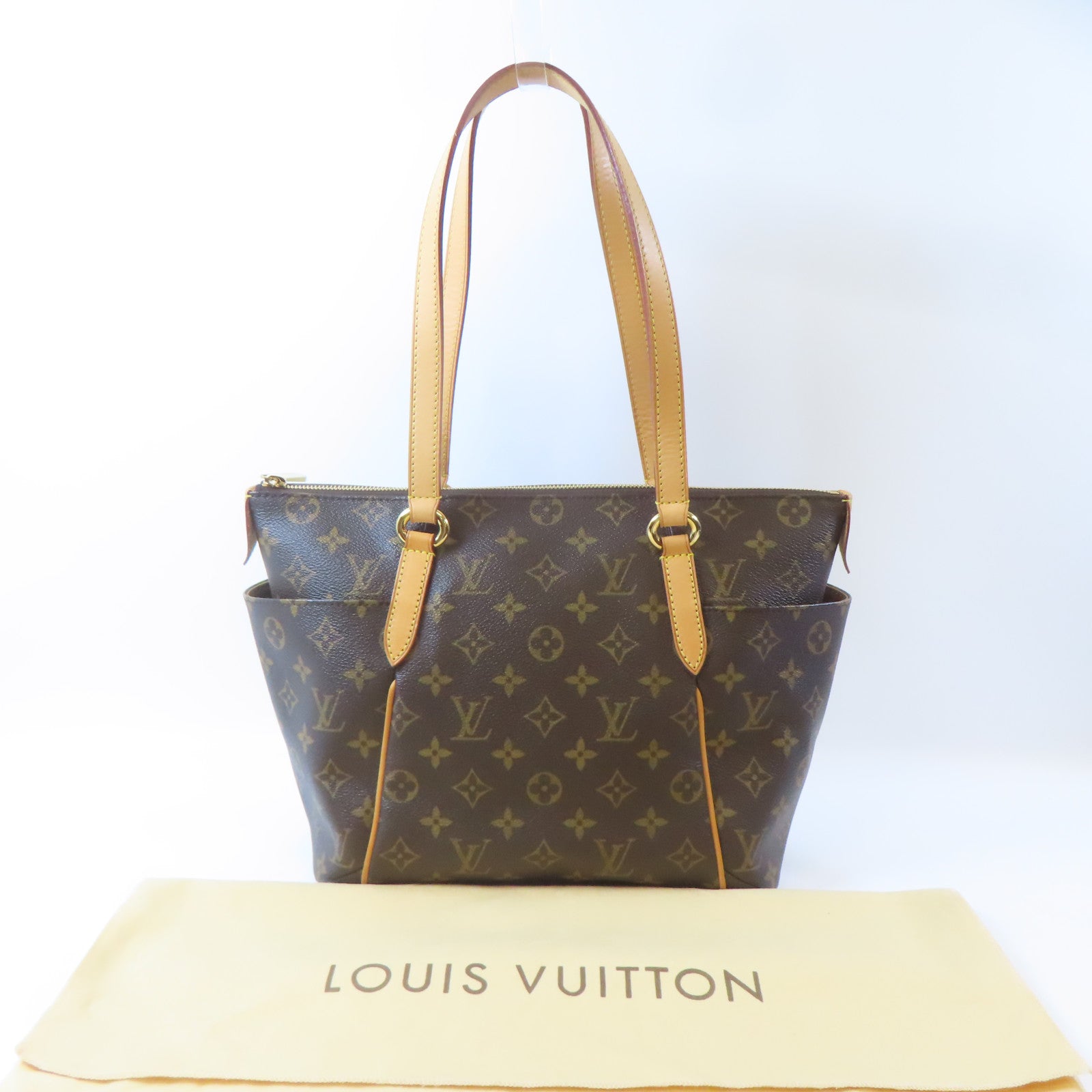 LOUIS VUITTON Monogram Totally PM金扣手挽袋啡色