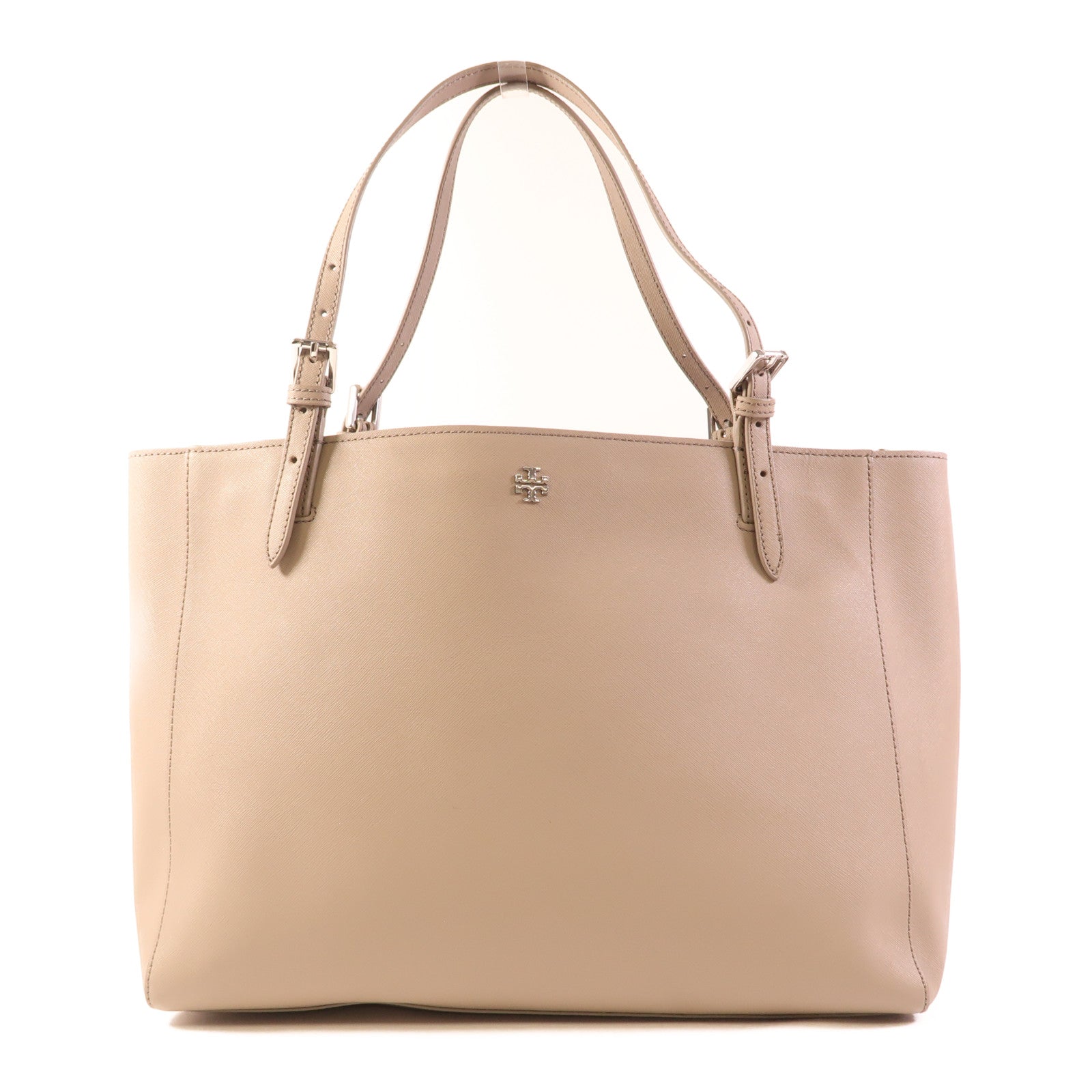 Tory Burch 牛皮皮革Tote Bag銀扣肩背袋