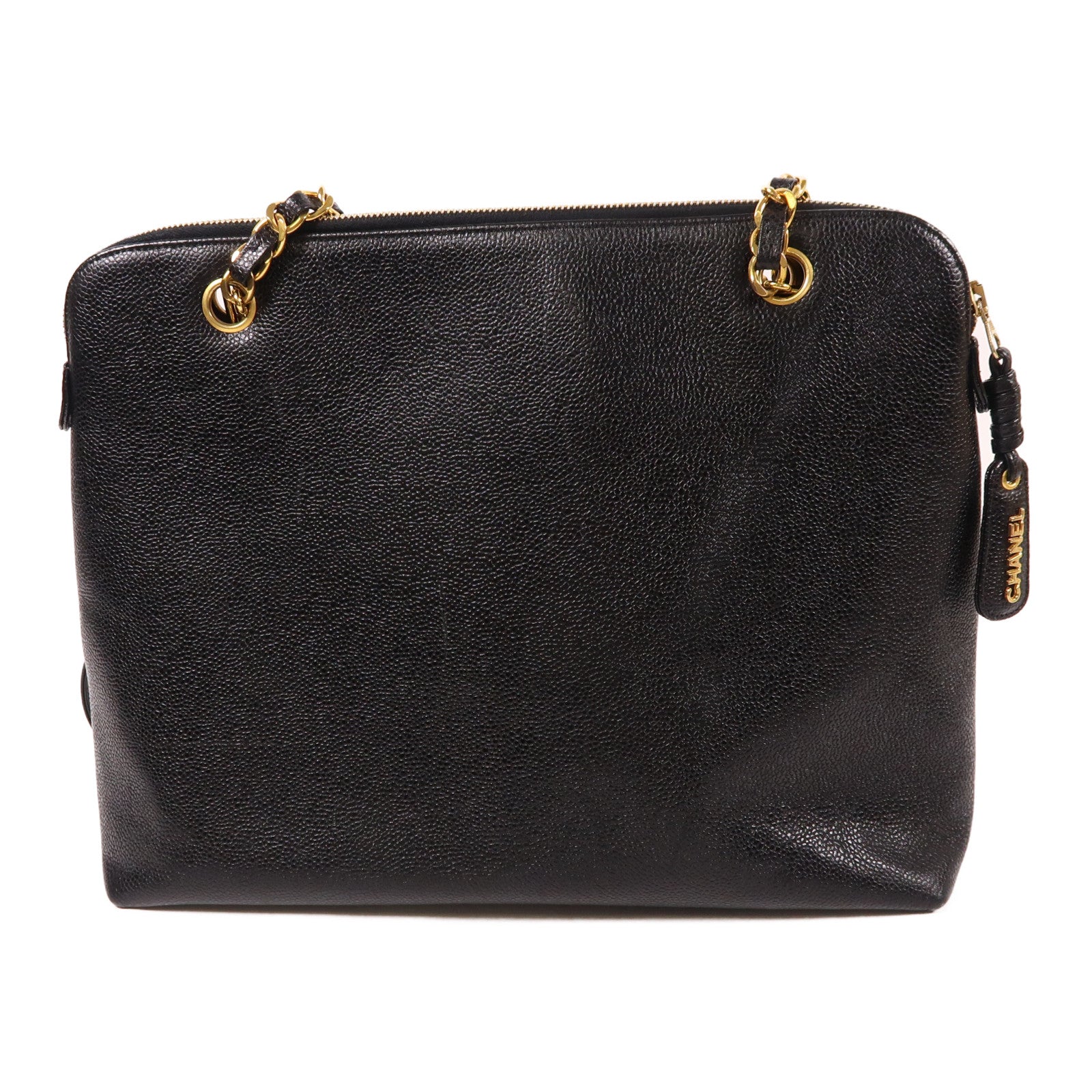 CHANEL 牛皮皮革Chain Shoulder Tote金扣肩背袋/手挽袋