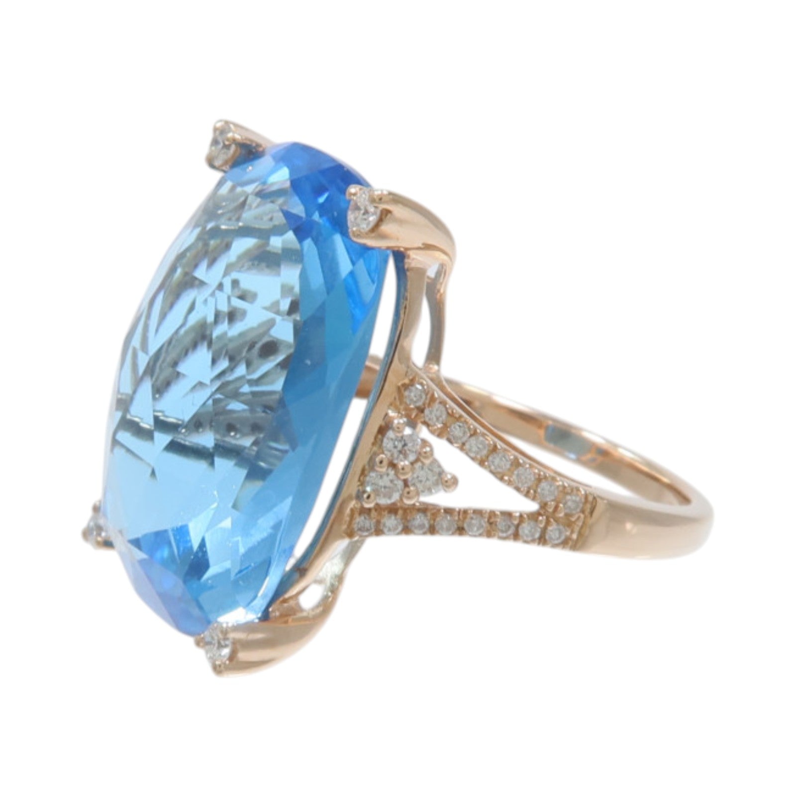 JEWELRY 18K玫瑰金Topaz Diamond Ring黃玉/鑽石戒指
