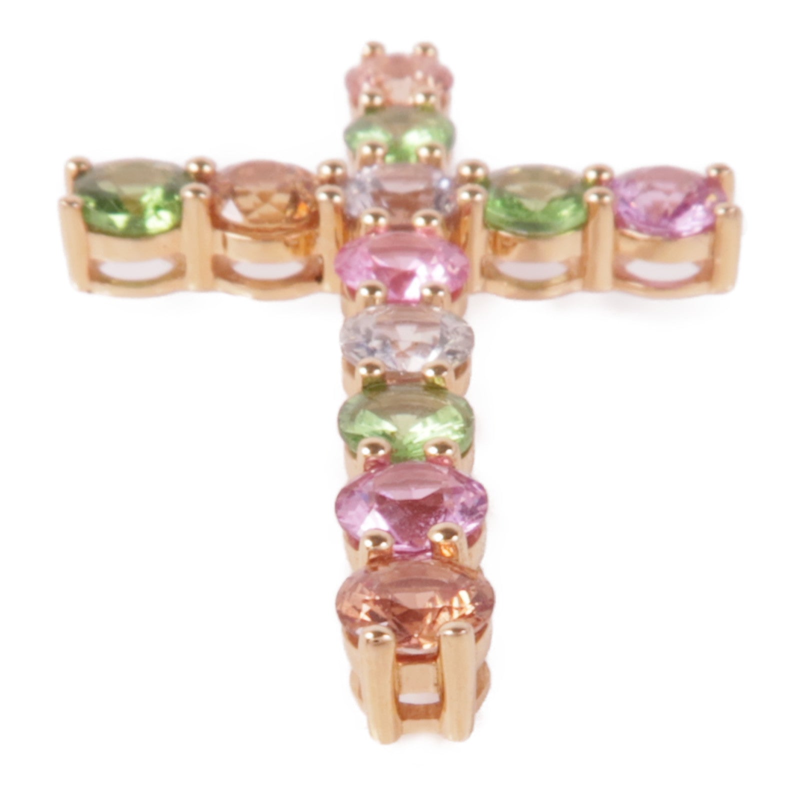 JEWELRY 18K玫瑰金Multi Sapphire Pendant Top彩色藍寶石吊墜