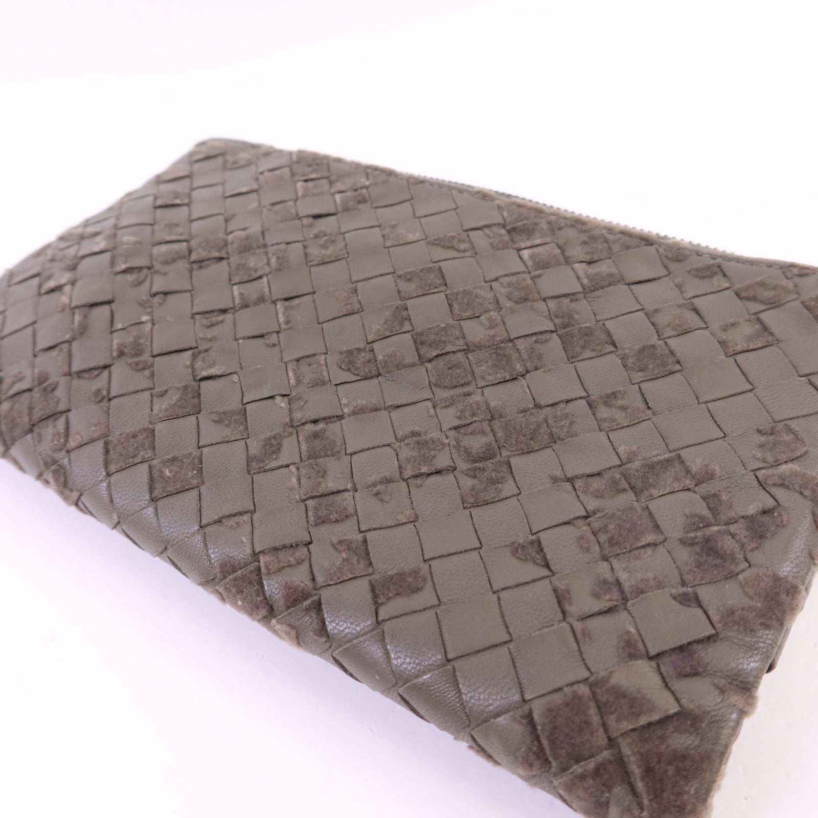 BOTTEGA VENETA 【激減優惠】織紋皮革/天鵝絨Long Wallet長錢包