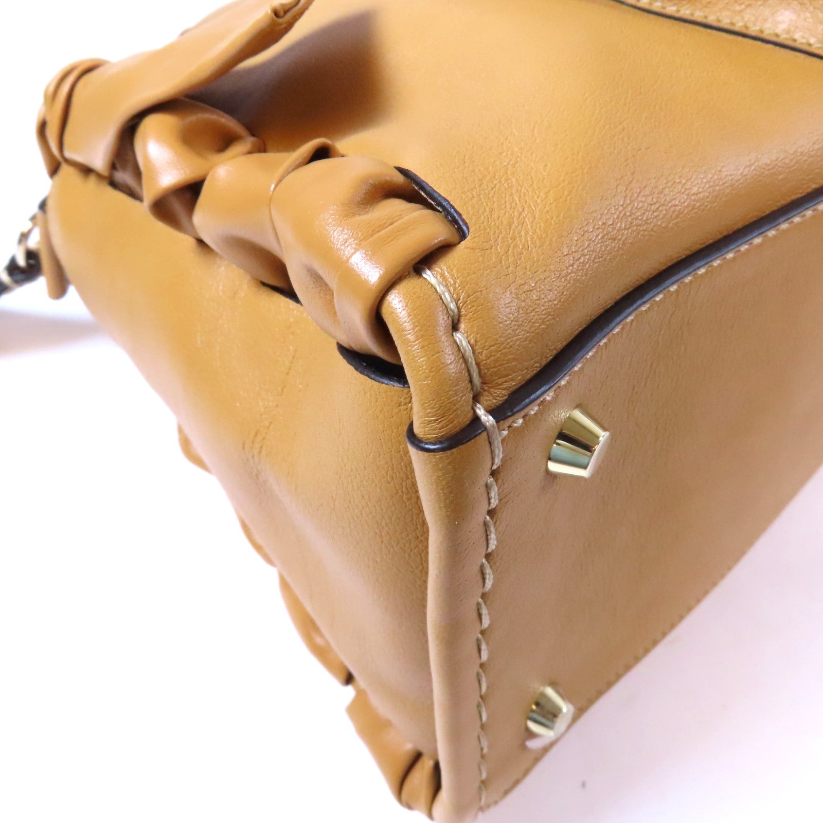 Chloe 【激減優惠】牛皮皮革Shoulder Tote Bag金扣肩背袋啡色