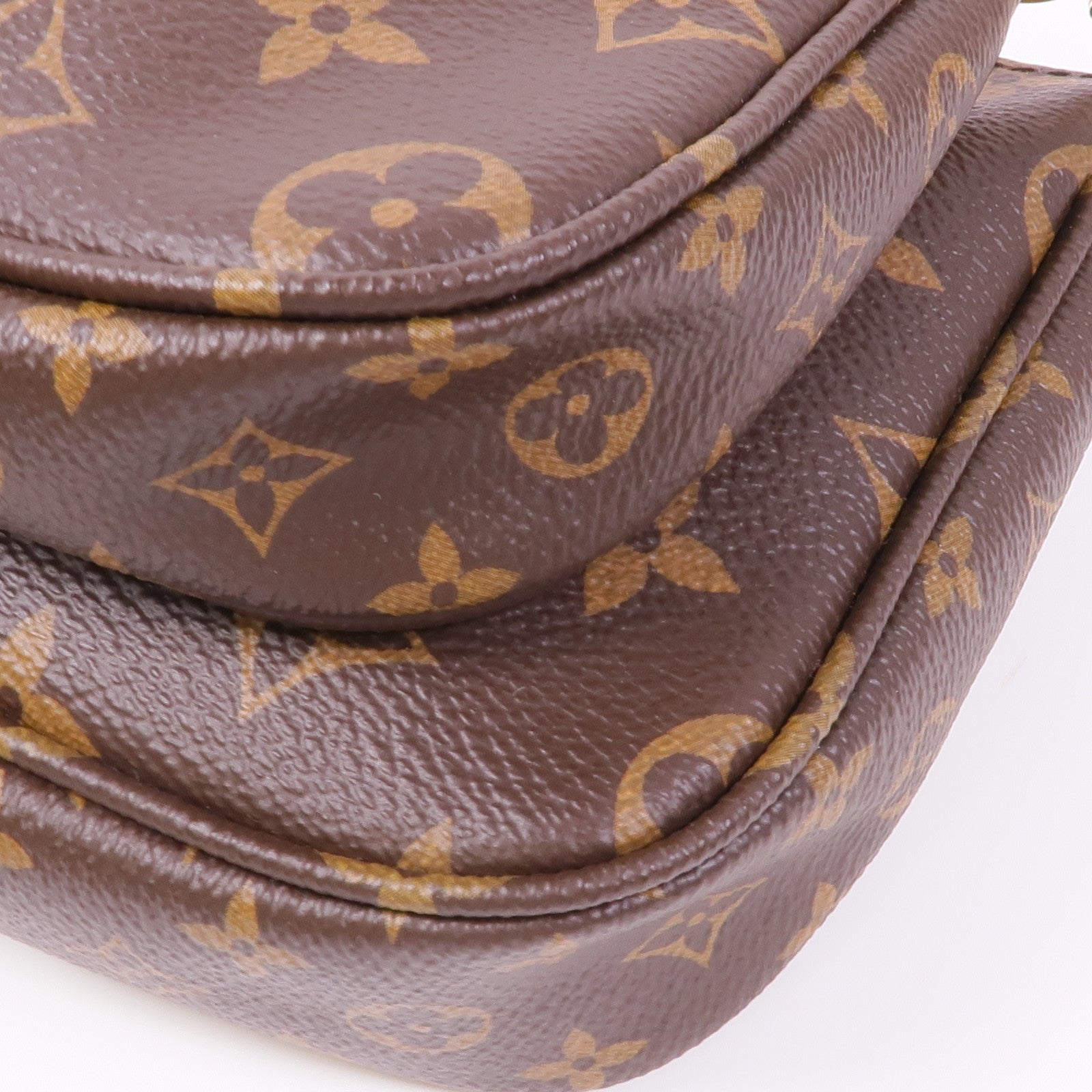 LOUIS VUITTON Monogram Multi Pochette Accessoires金扣手挽肩背兩用袋棕色