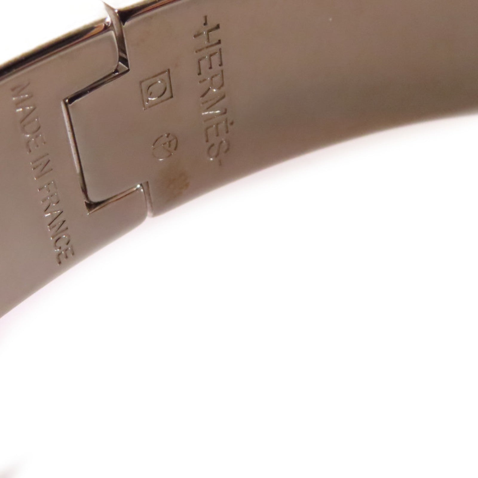 HERMES 金屬/琺瑯Clic H Bracelet銀扣手鐲紅色/銀色