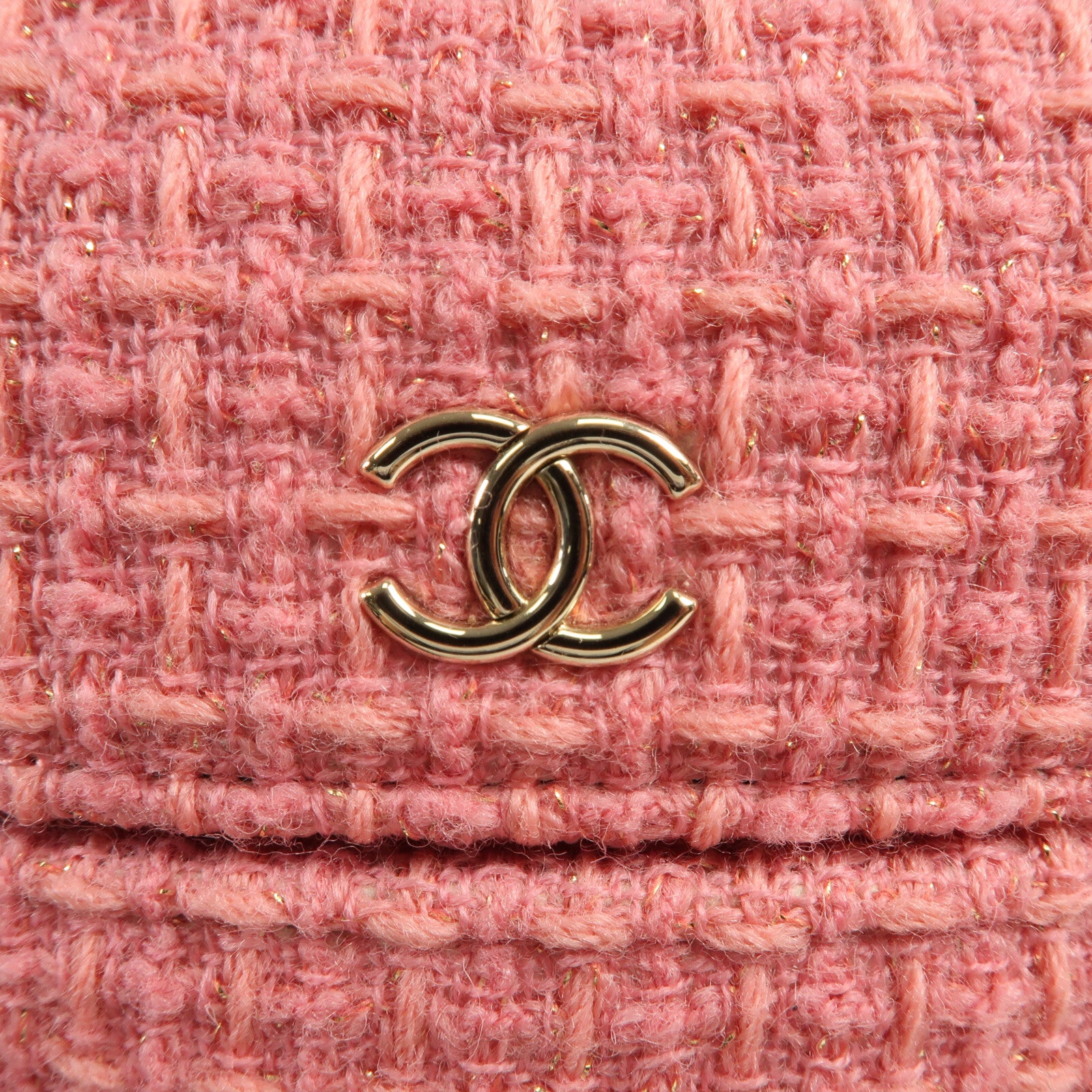 CHANEL 斜紋軟呢Phone Bag金扣鏈帶肩背袋