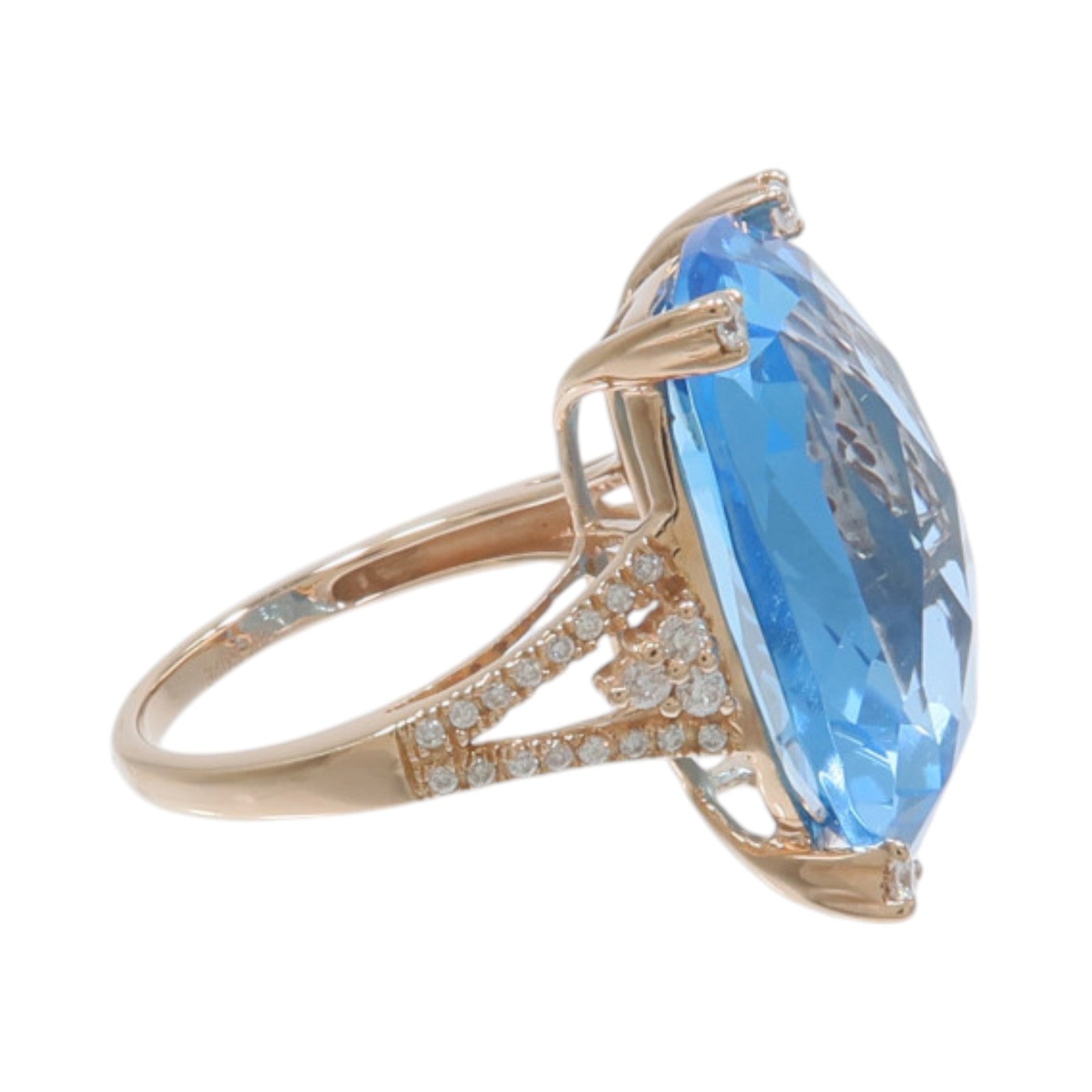 JEWELRY 18K玫瑰金Topaz Diamond Ring黃玉/鑽石戒指