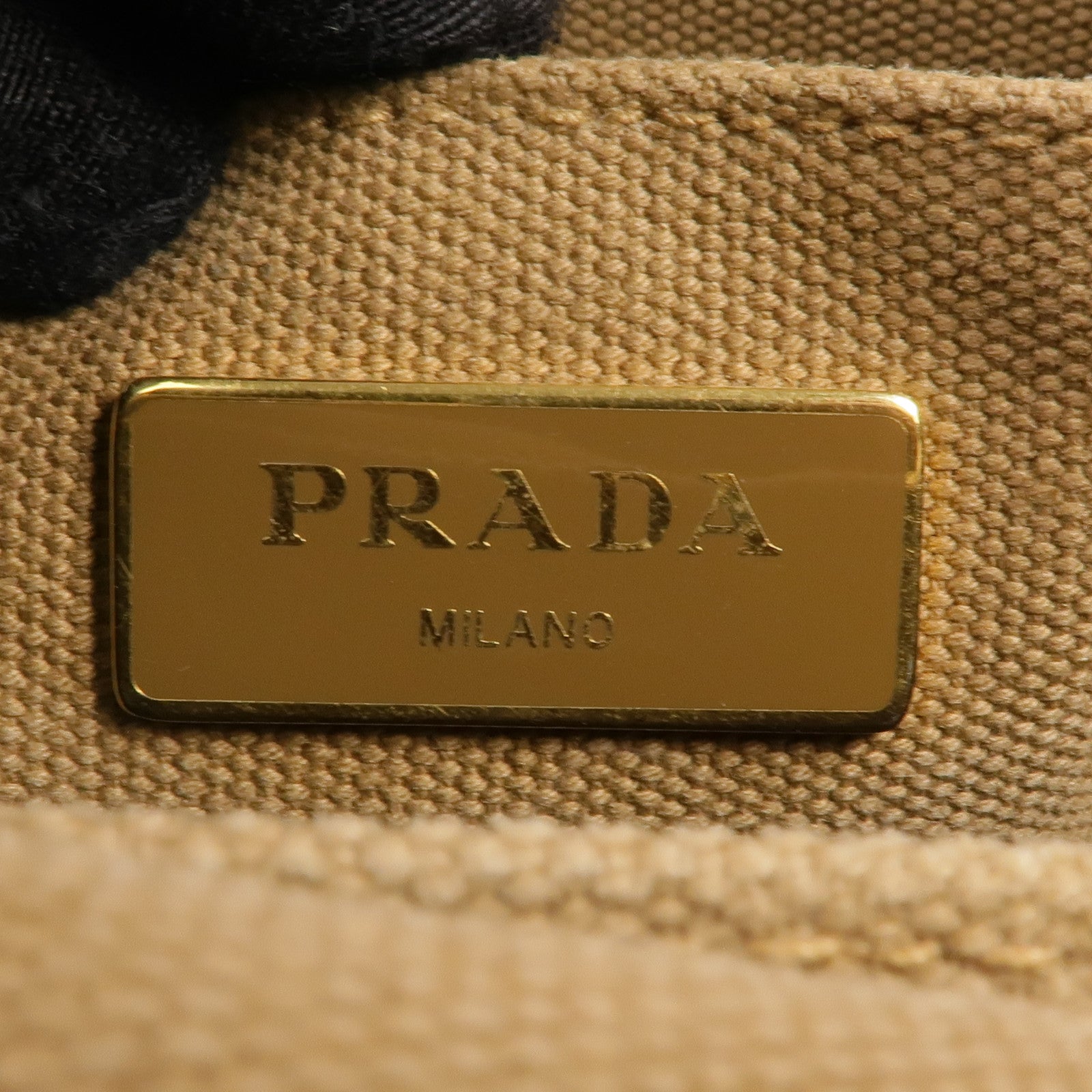 PRADA 帆布Prada Canapa Tote Bag金扣手挽肩背兩用袋