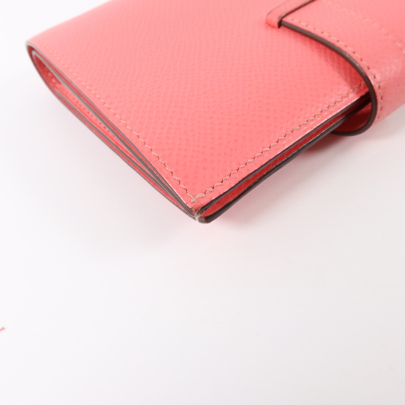 HERMES Epsom皮革Bearn Compact Wallet銀扣錢包Rose Azalee