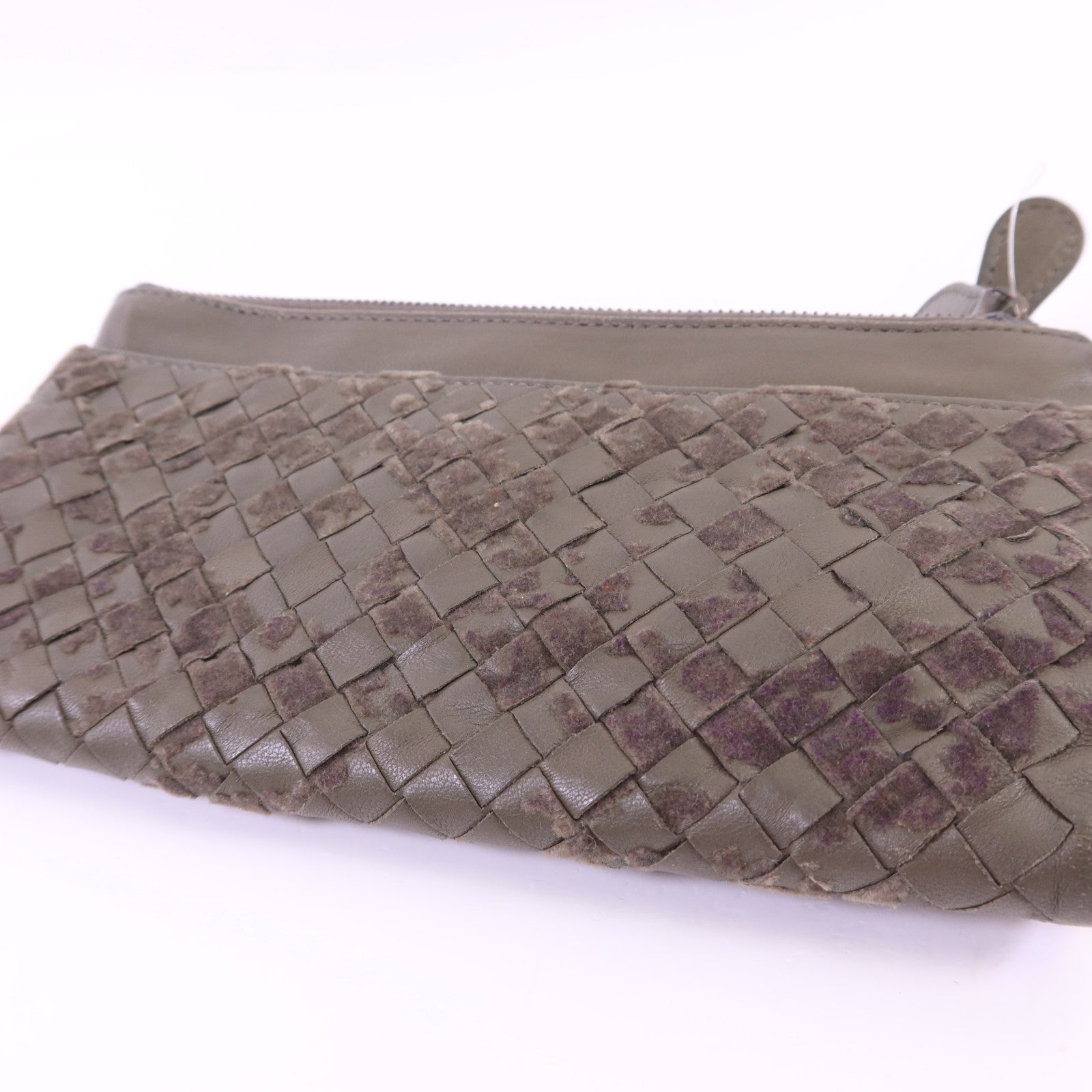 BOTTEGA VENETA 【激減優惠】織紋皮革/天鵝絨Long Wallet長錢包