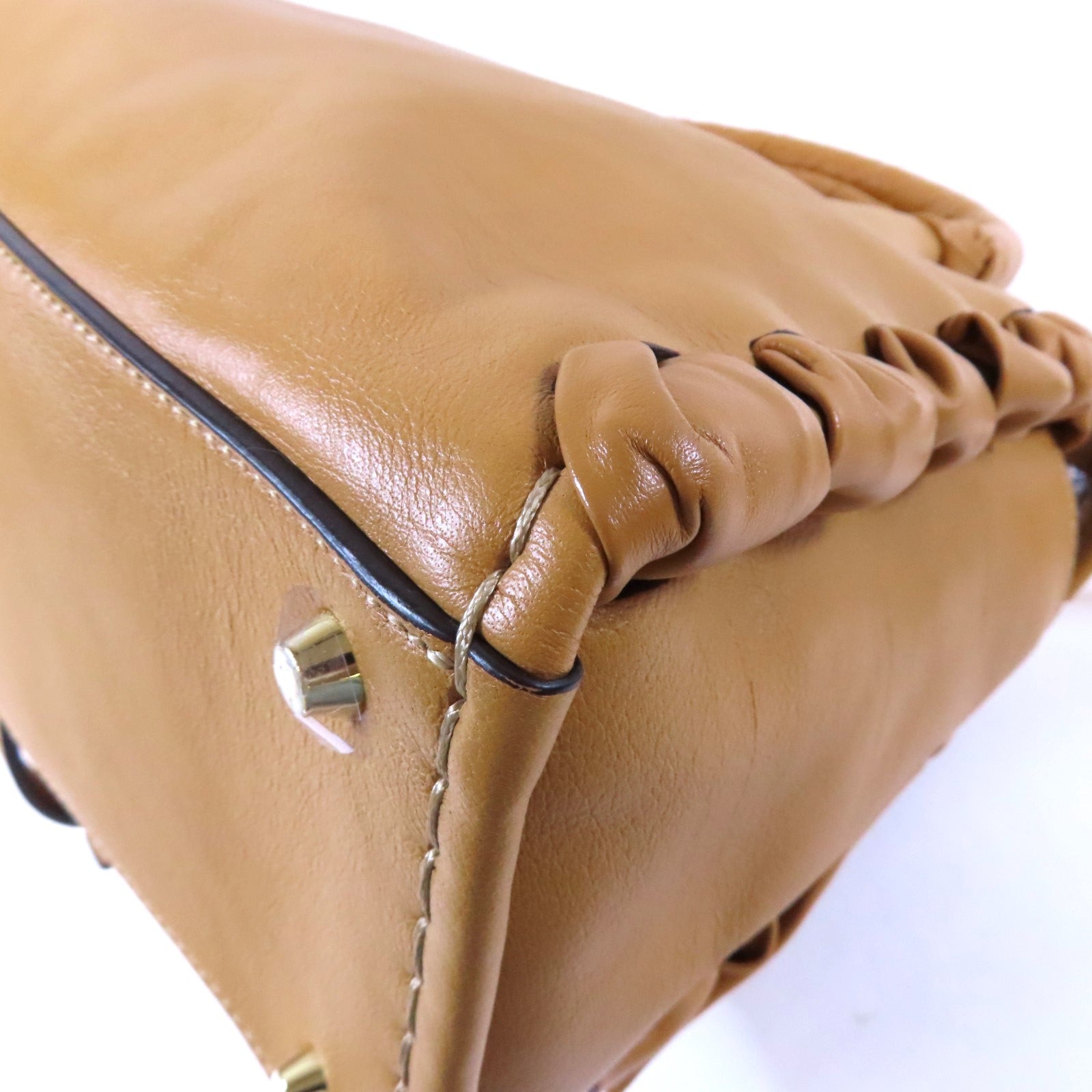 Chloe 【激減優惠】牛皮皮革Shoulder Tote Bag金扣肩背袋啡色