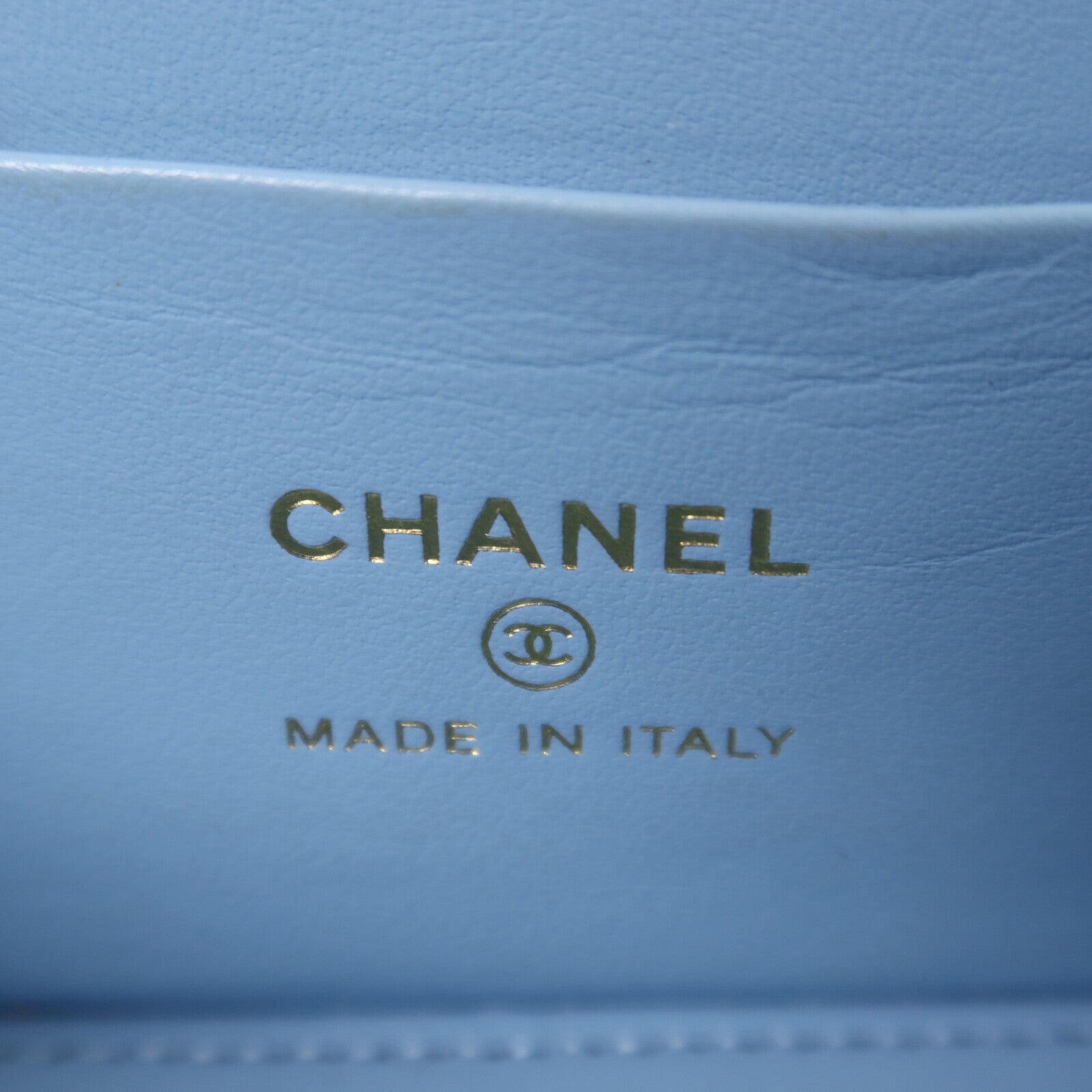 CHANEL 牛皮皮革Vanity Case鏈帶肩背袋