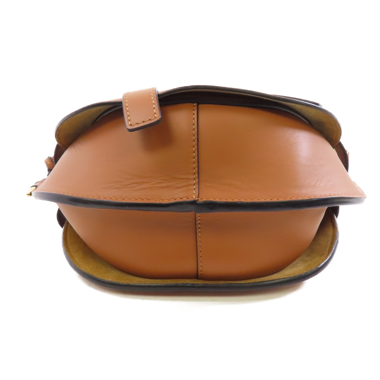 LOEWE 牛皮皮革Small Gate Dual Bag金扣肩背袋啡色