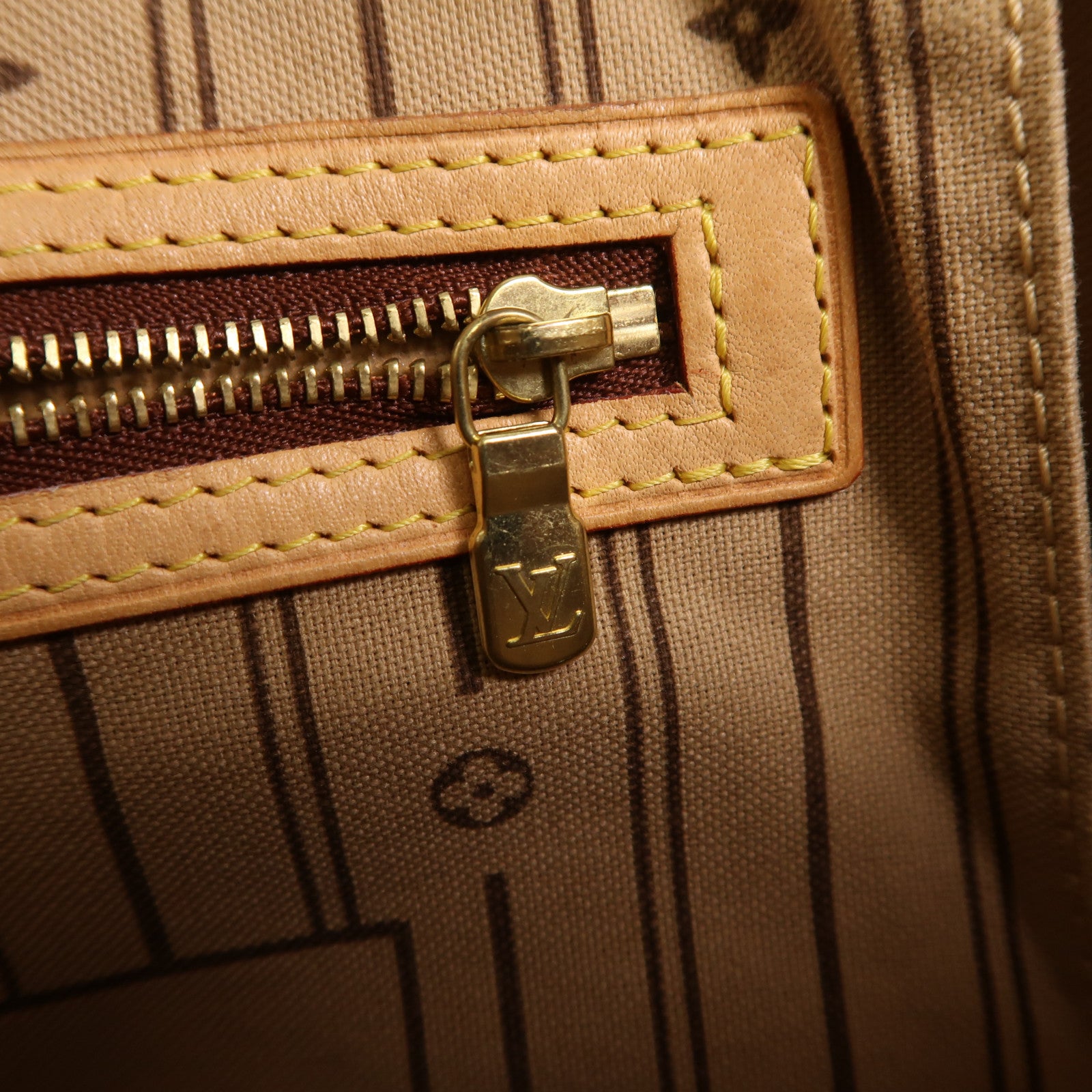 LOUIS VUITTON Monogram Neverfull MM金扣手挽袋