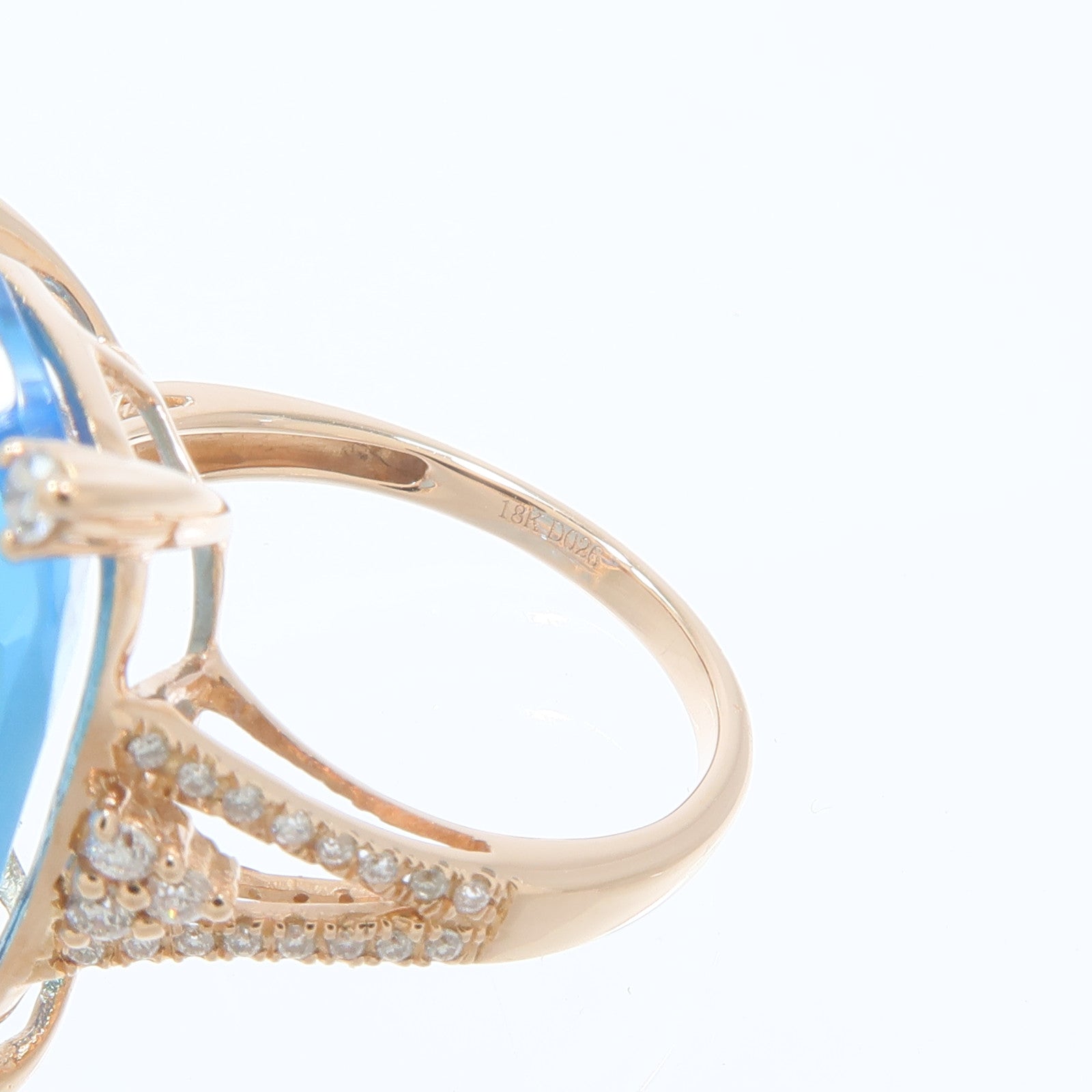 JEWELRY 18K玫瑰金Topaz Diamond Ring黃玉/鑽石戒指
