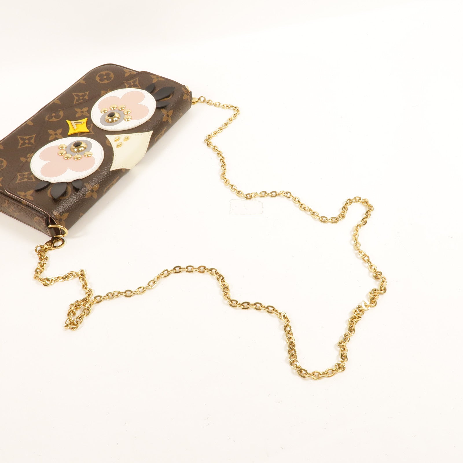 LOUIS VUITTON Monogram Lovely Birds Felicie Pochette金扣肩背袋