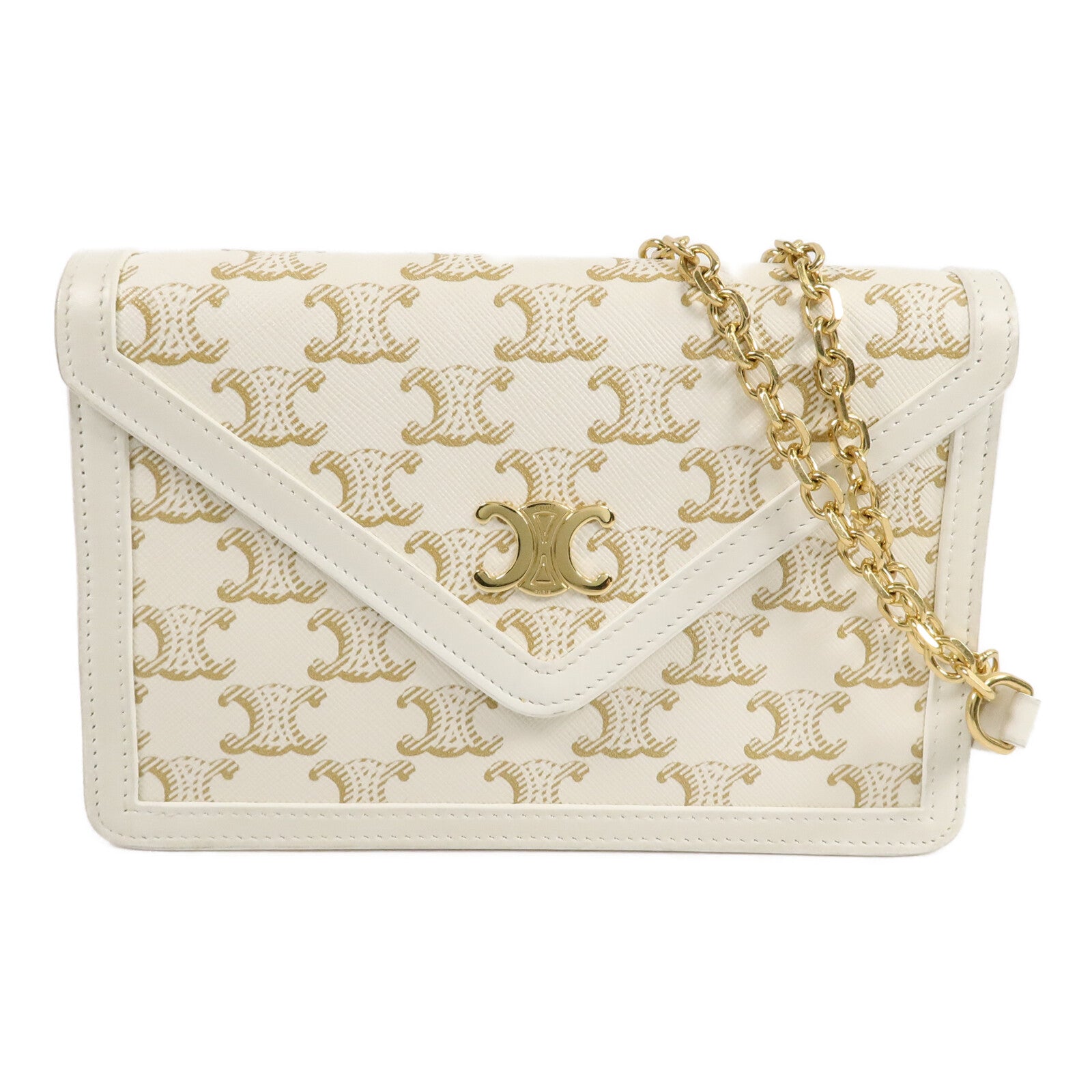 CELINE 塗層帆布Mailon Wallet On Chain鏈帶肩背袋