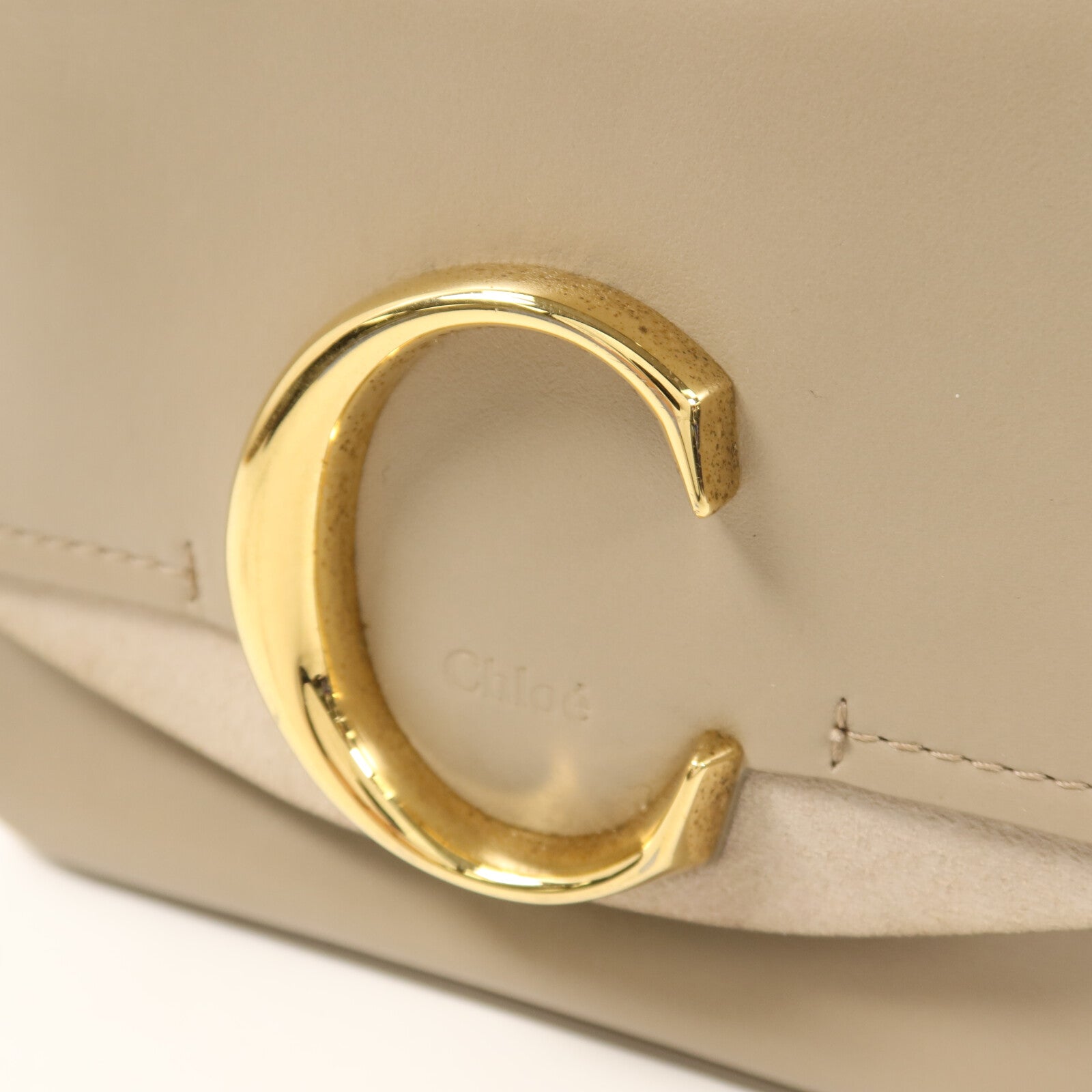 Chloe 牛皮皮革C Bag金扣手挽肩背兩用袋