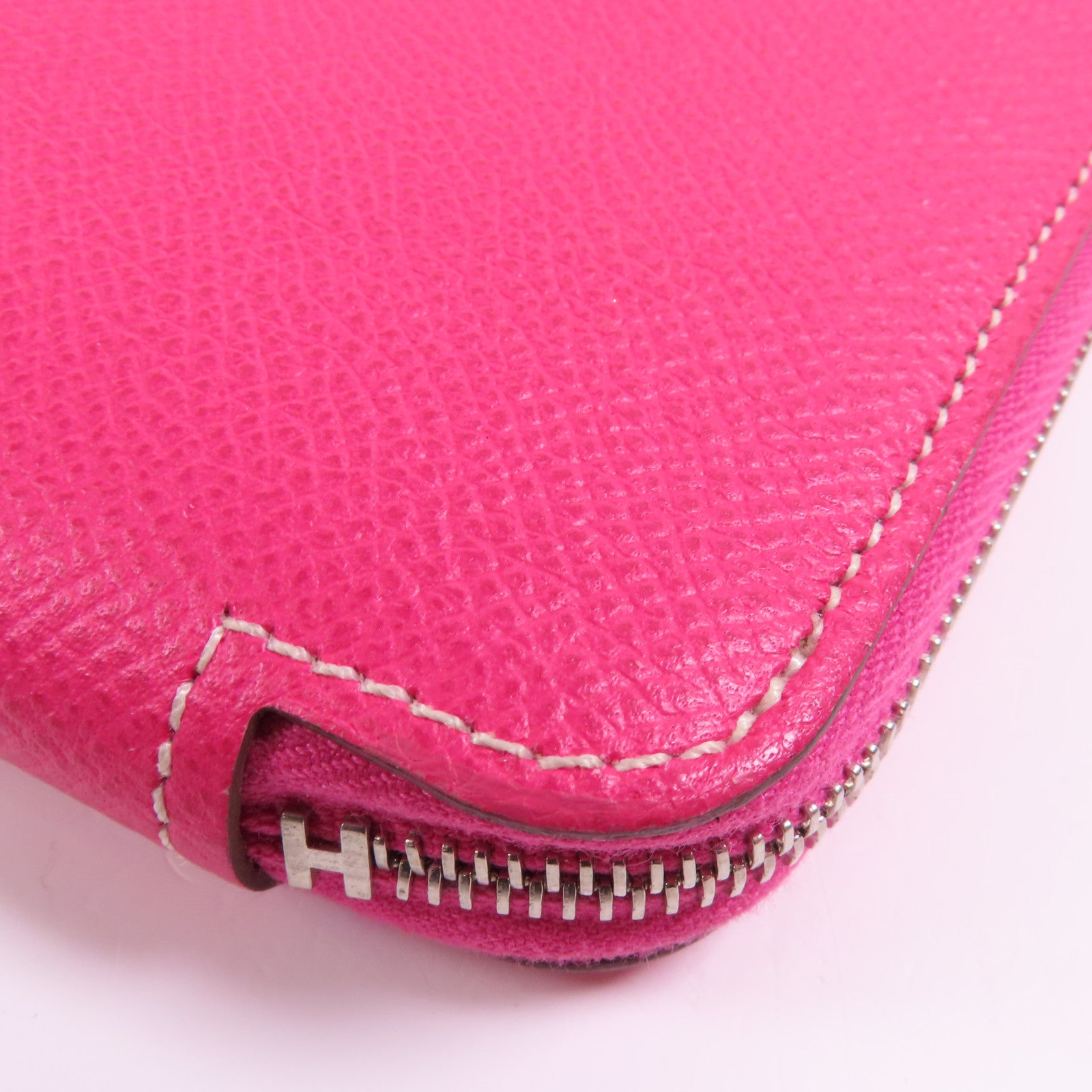 HERMES PHW Silk In Classic Long Wallet Epsom Leather Rose Tyrien