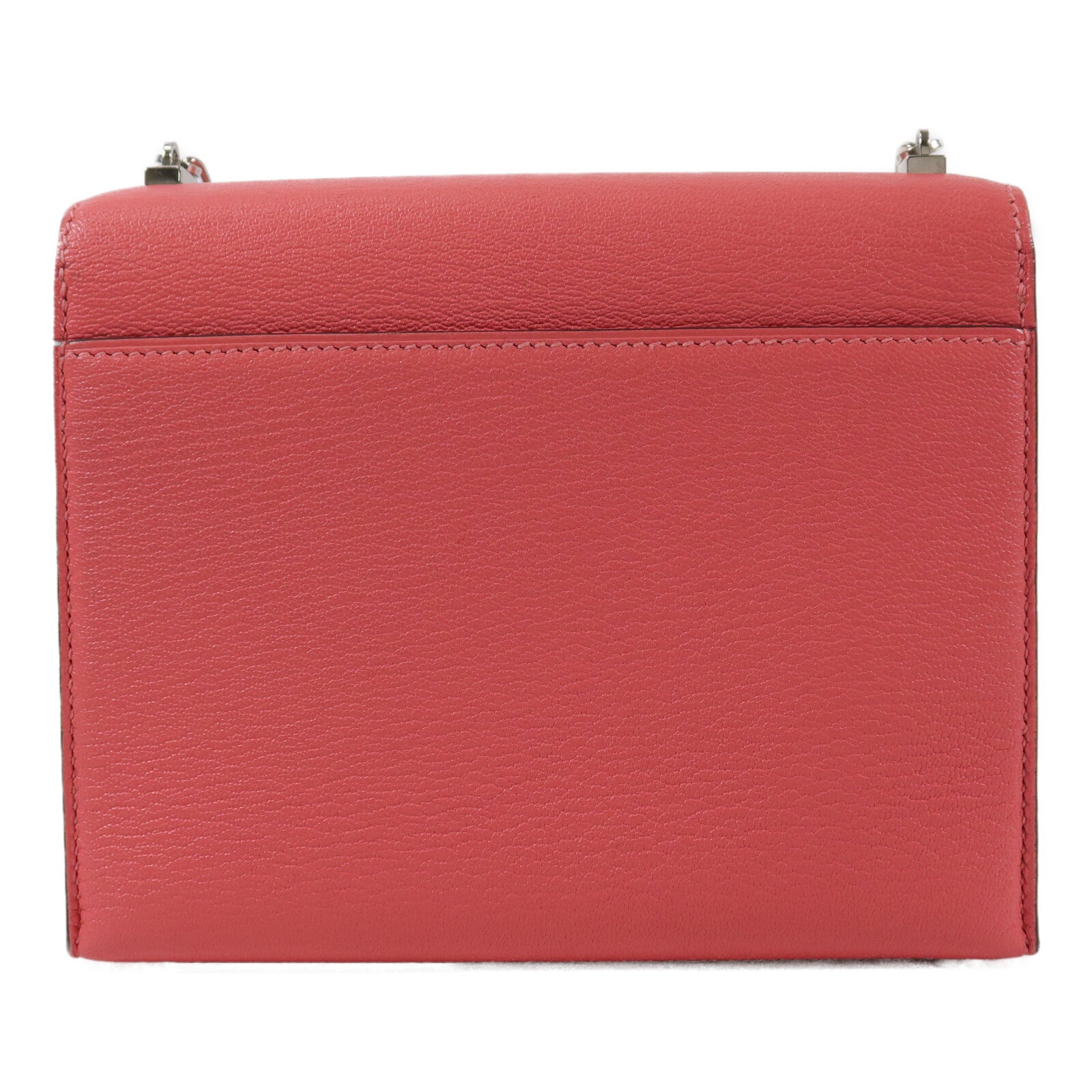HERMES Chevre皮革Verrou Mini鏈帶肩背袋Rose Azalee