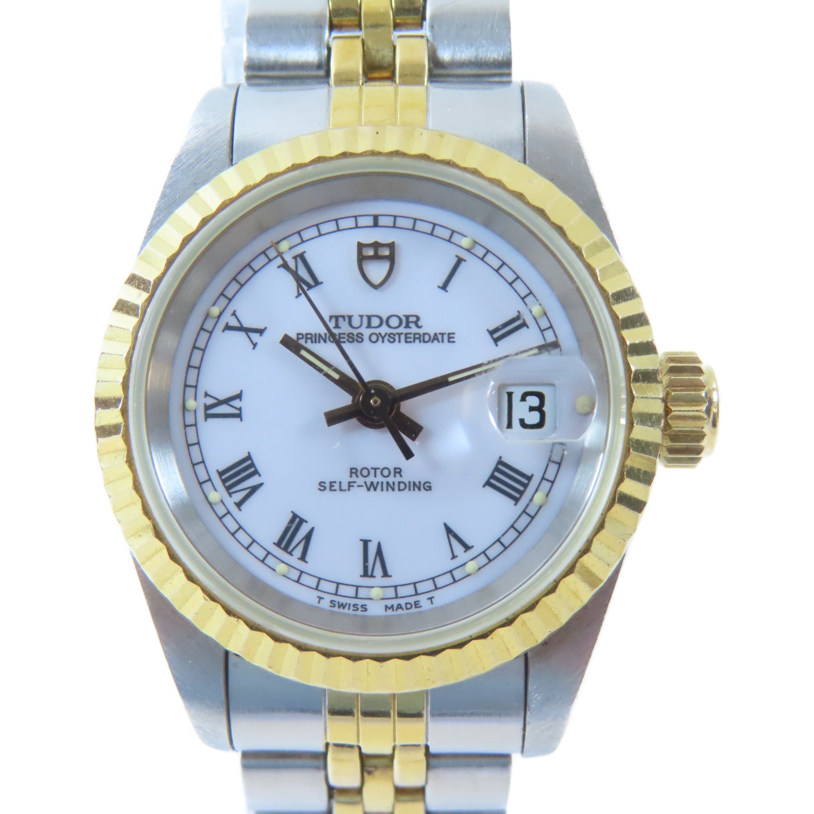 TUDOR Princess Oysterdate18K黃金/不鏽鋼手錶自動機芯白色#17cm