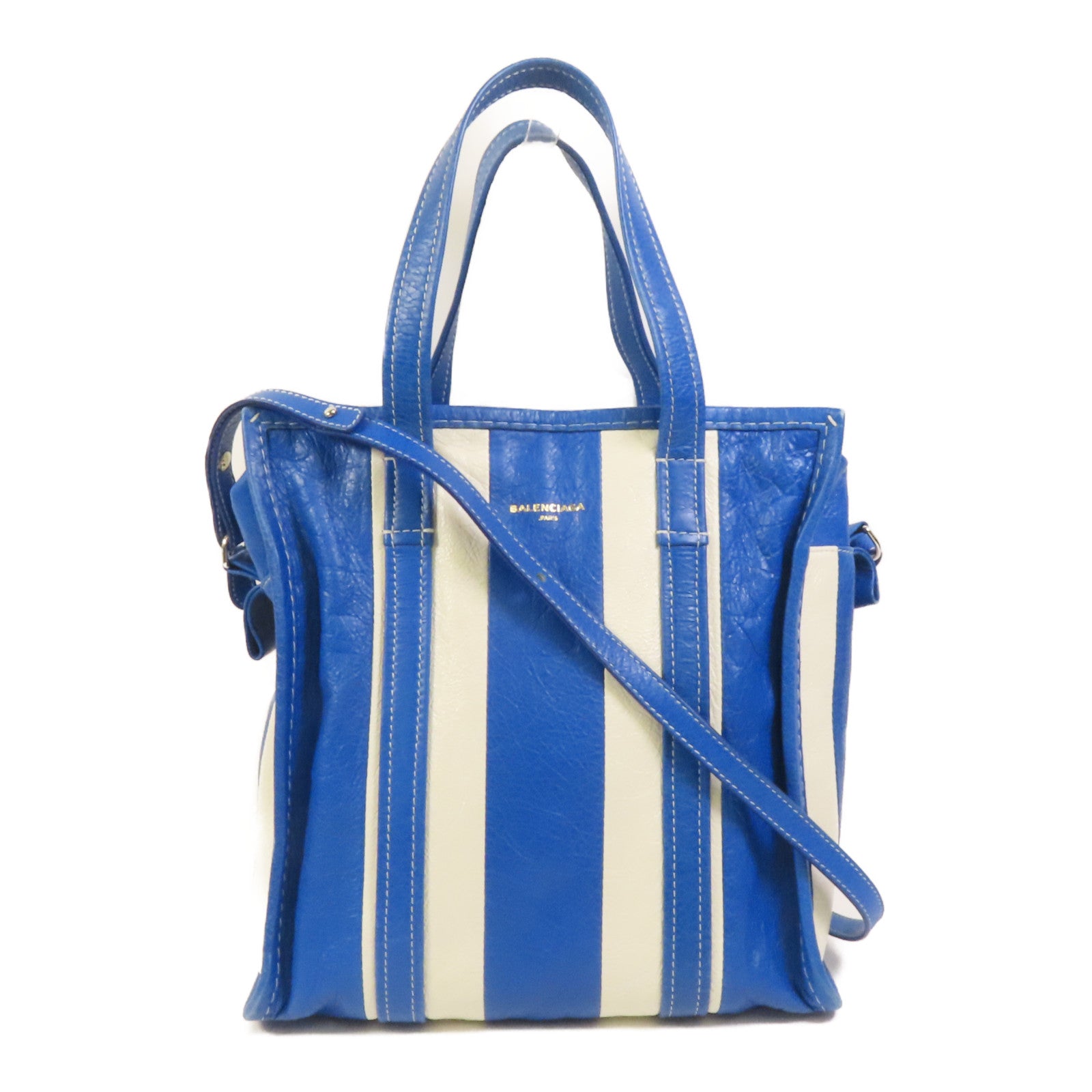 BALENCIAGA 【激減優惠】牛皮皮革Bazaar Shopper銀扣手挽肩背兩用袋
