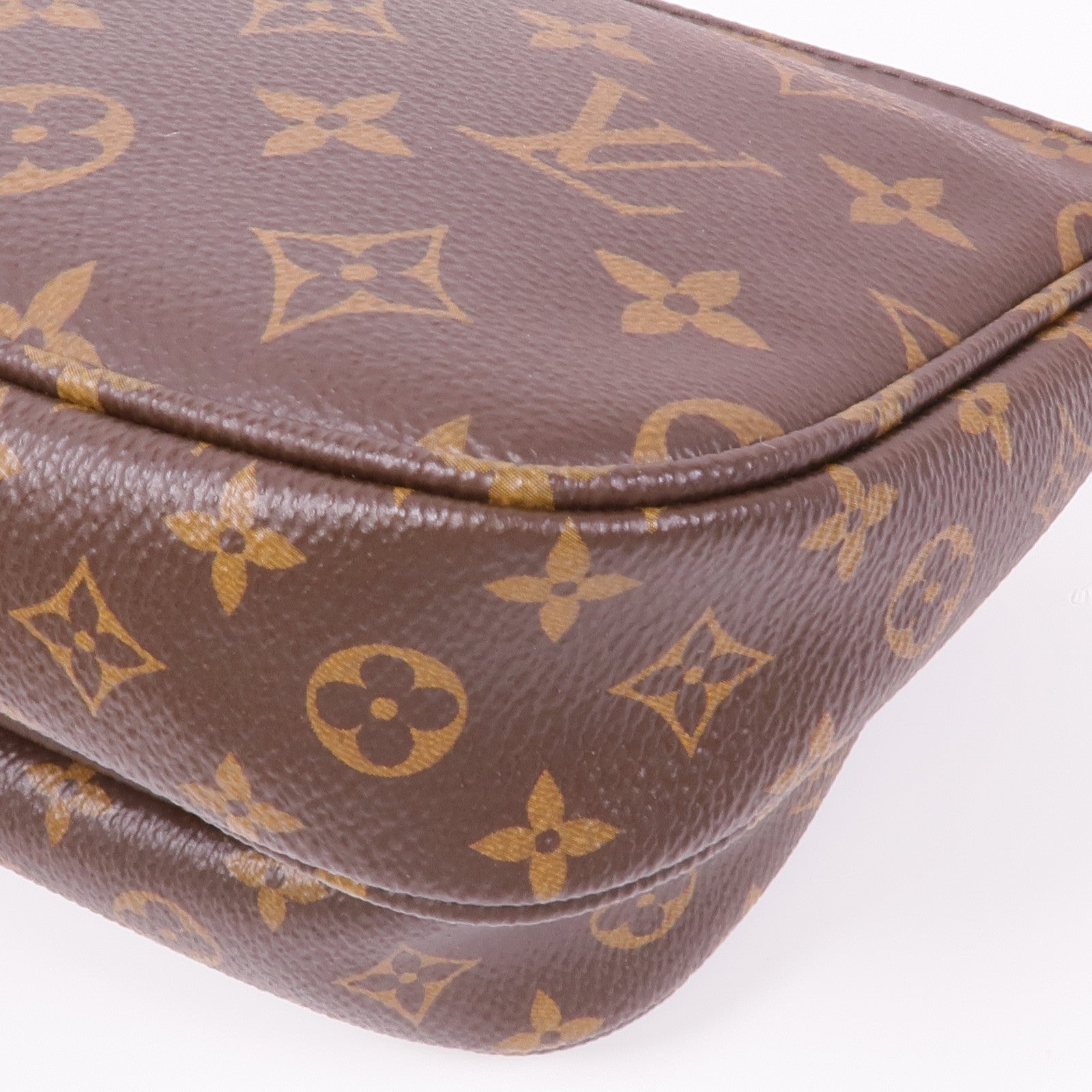 LOUIS VUITTON Monogram Multi Pochette Accessoires金扣手挽肩背兩用袋棕色