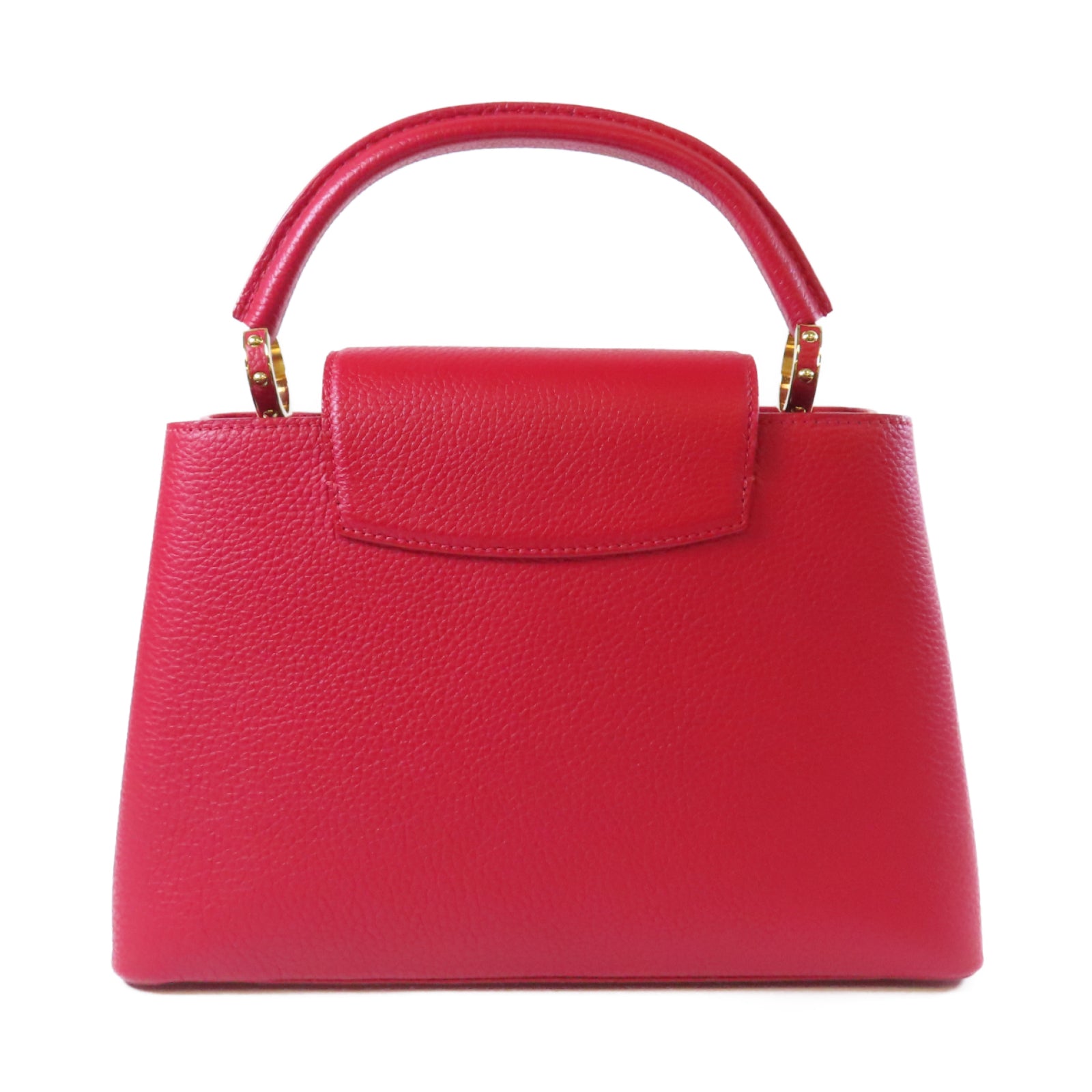 LOUIS VUITTON 【激減優惠】Taurillon Capucines MM金扣手挽肩背兩用袋紅色