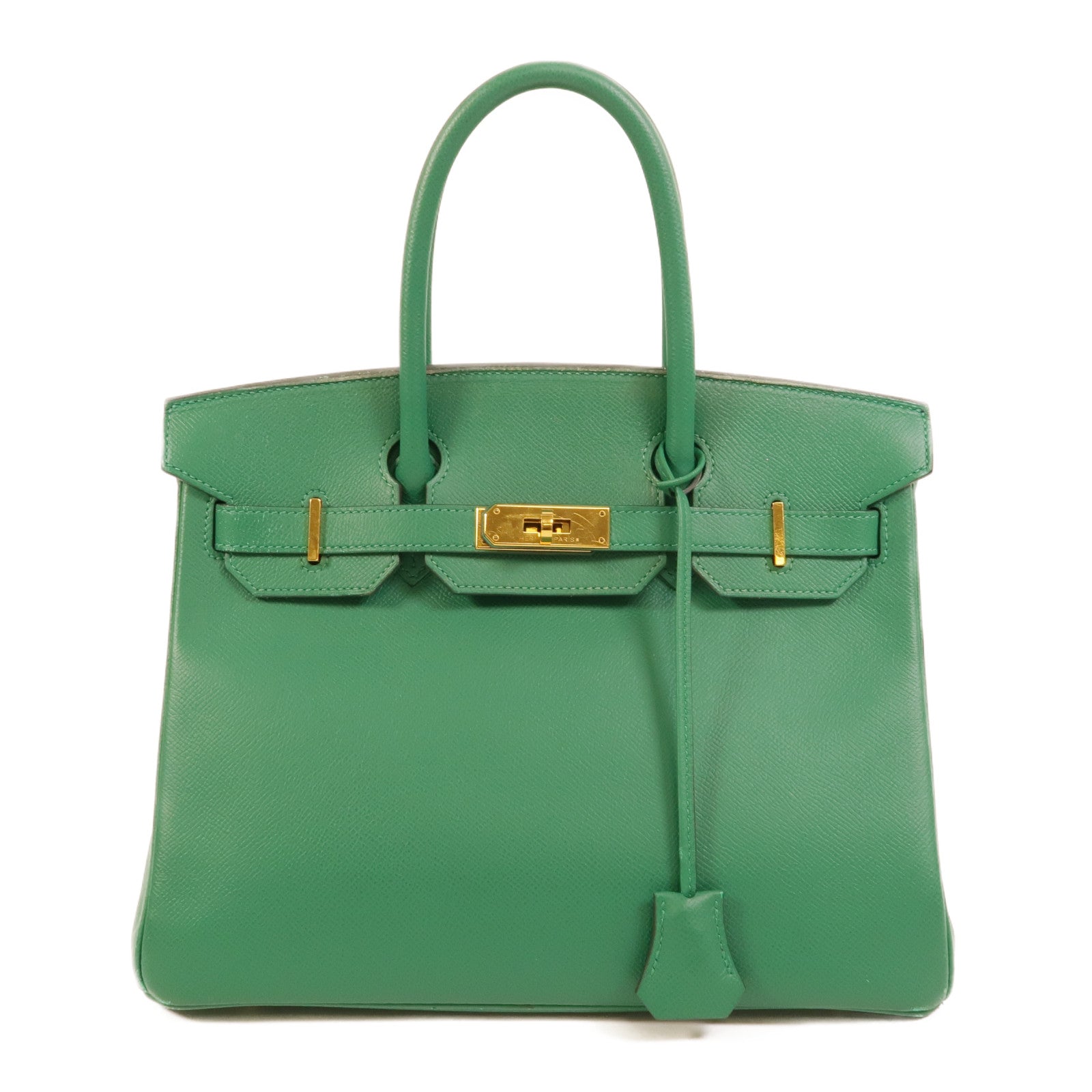HERMES Epsom皮革Birkin 30手挽袋Malachite