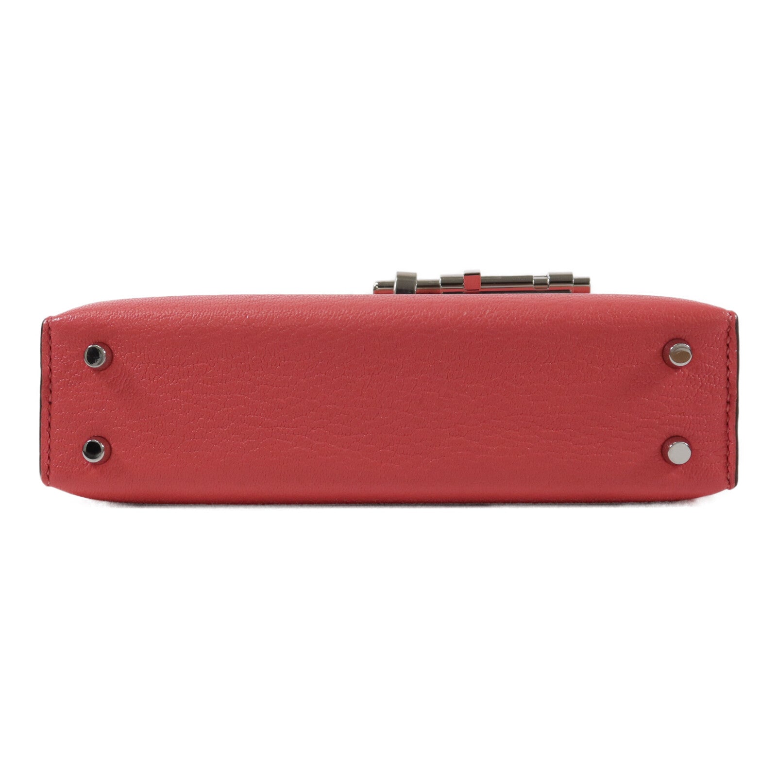 HERMES Chevre皮革Verrou Mini鏈帶肩背袋Rose Azalee