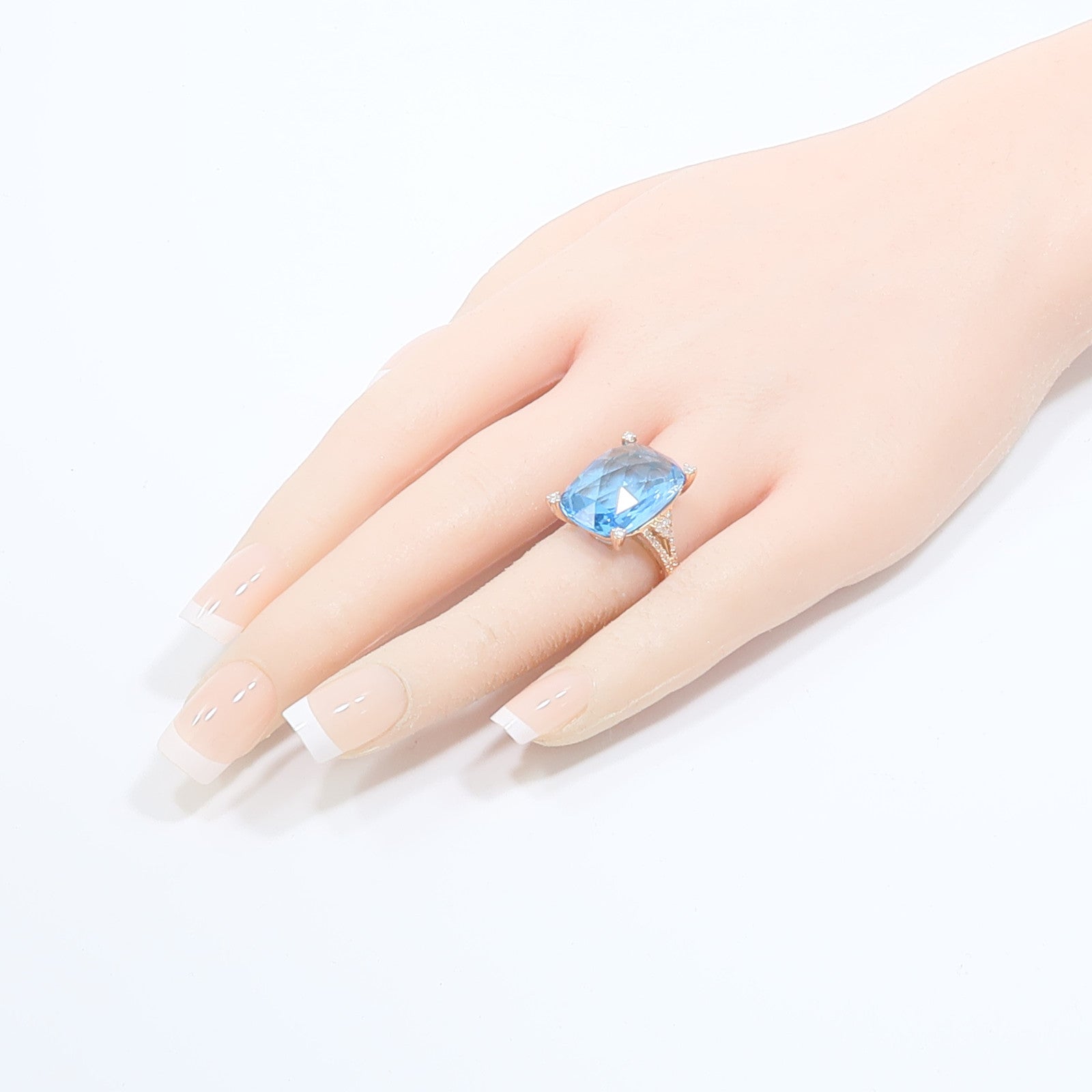 JEWELRY 18K玫瑰金Topaz Diamond Ring黃玉/鑽石戒指
