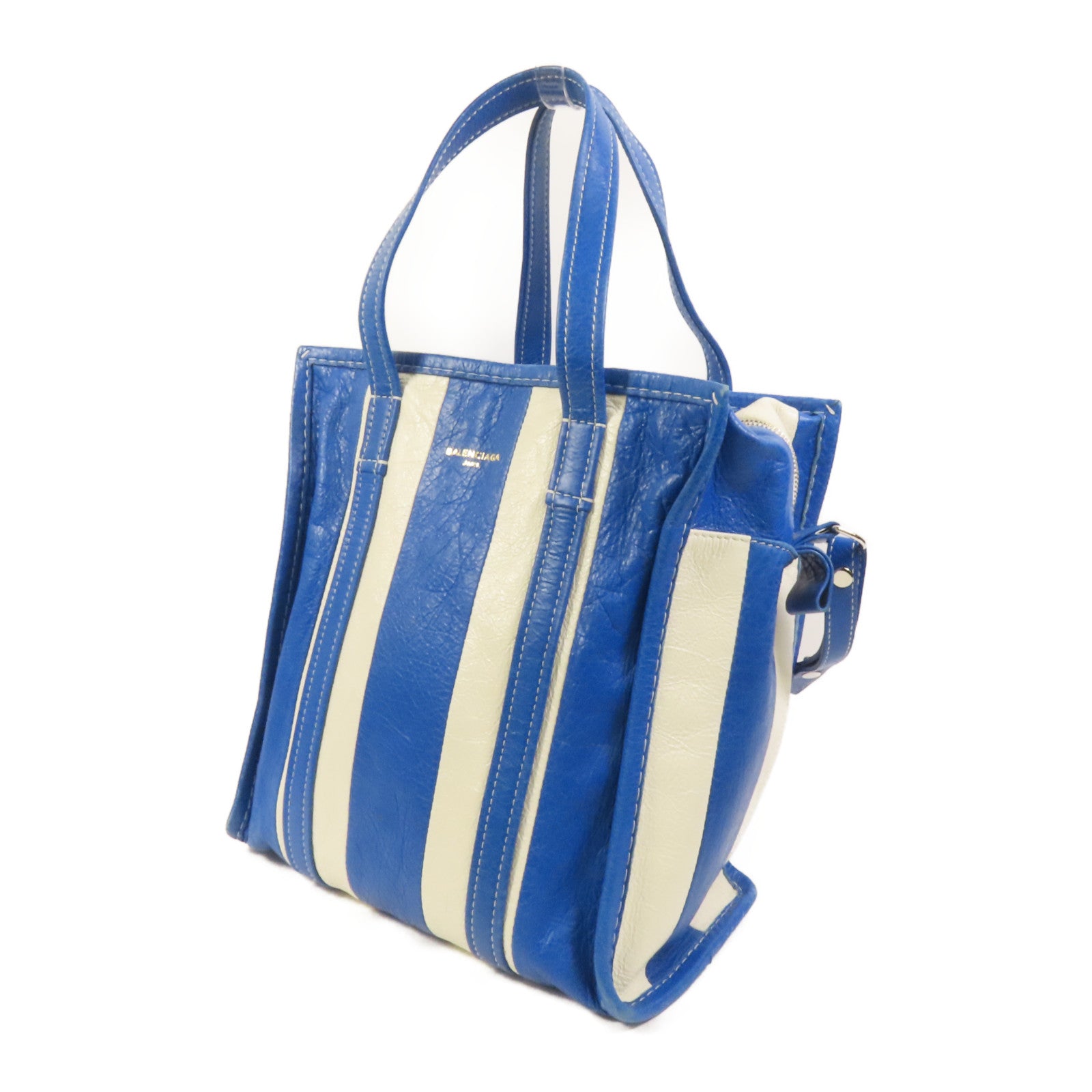 BALENCIAGA 【激減優惠】牛皮皮革Bazaar Shopper銀扣手挽肩背兩用袋