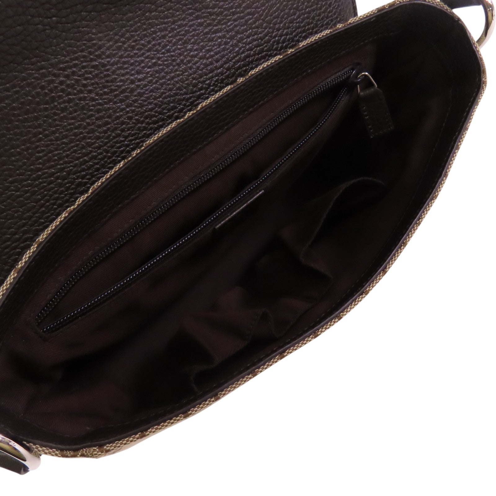 GUCCI GG帆布Shoulder Bag銀扣肩背袋