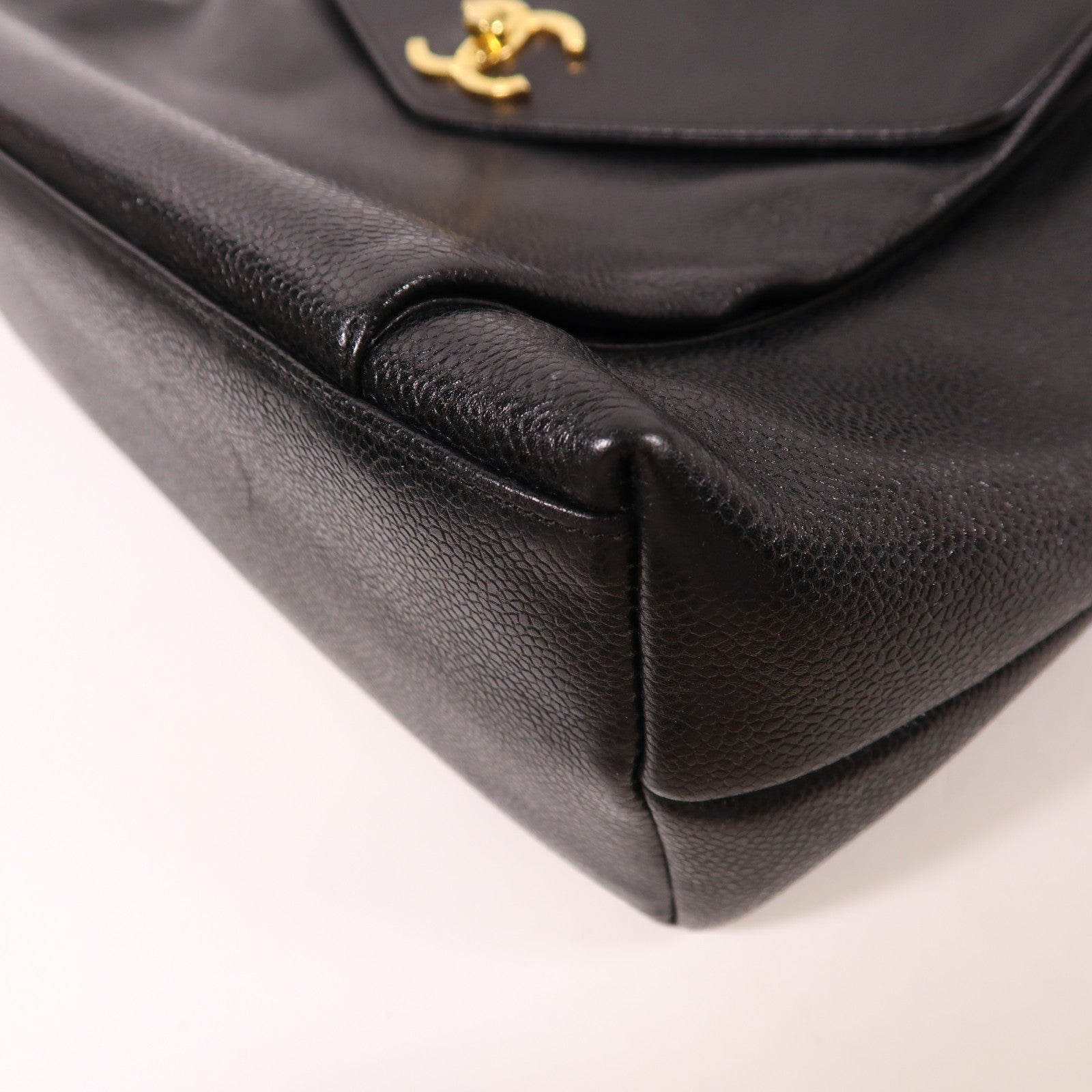 CHANEL 牛皮皮革Chain Shoulder Tote金扣肩背袋/手挽袋